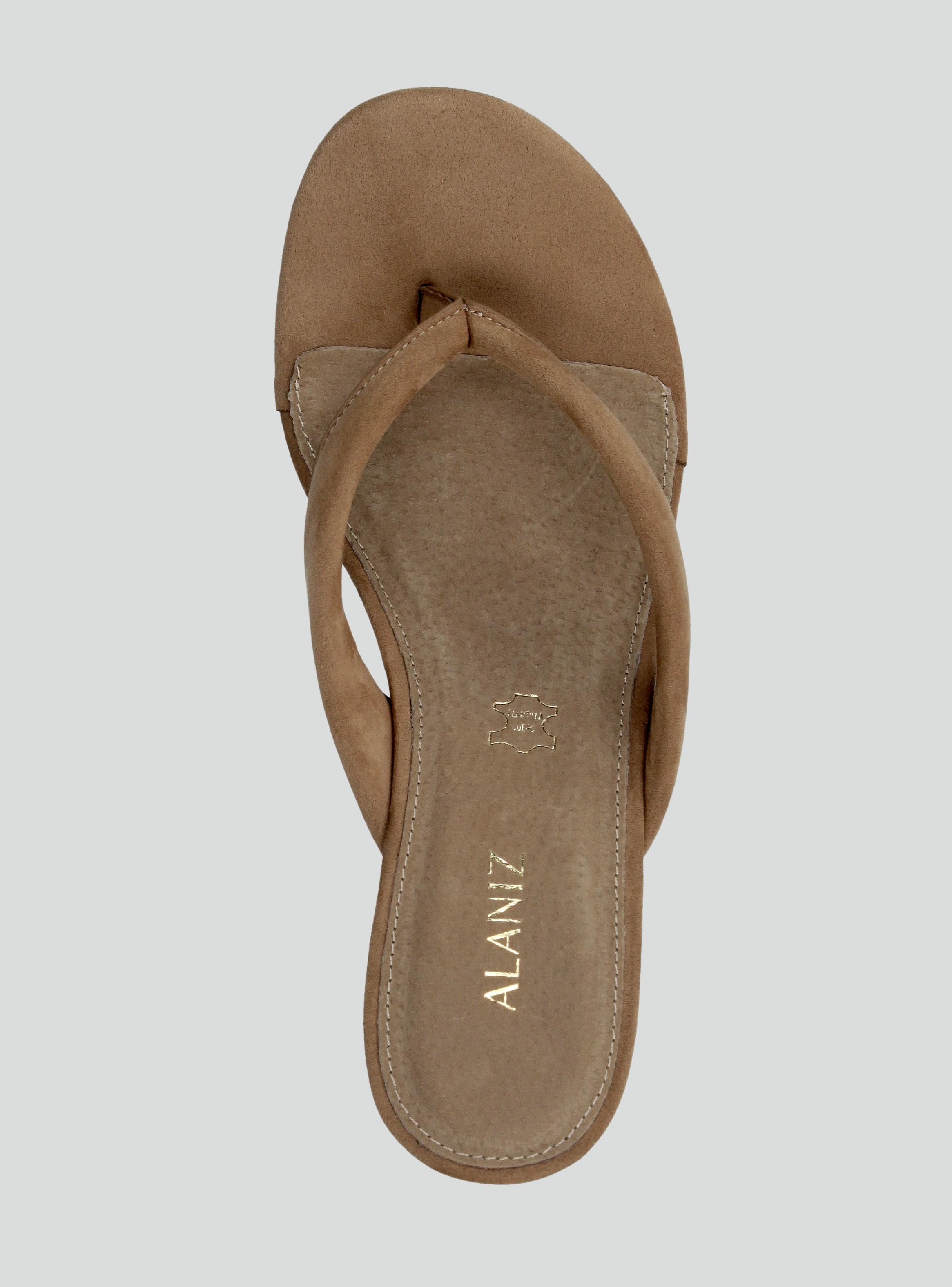 Sandalia Efecto Gamuza Flip Flop con Cuña Mujer-3