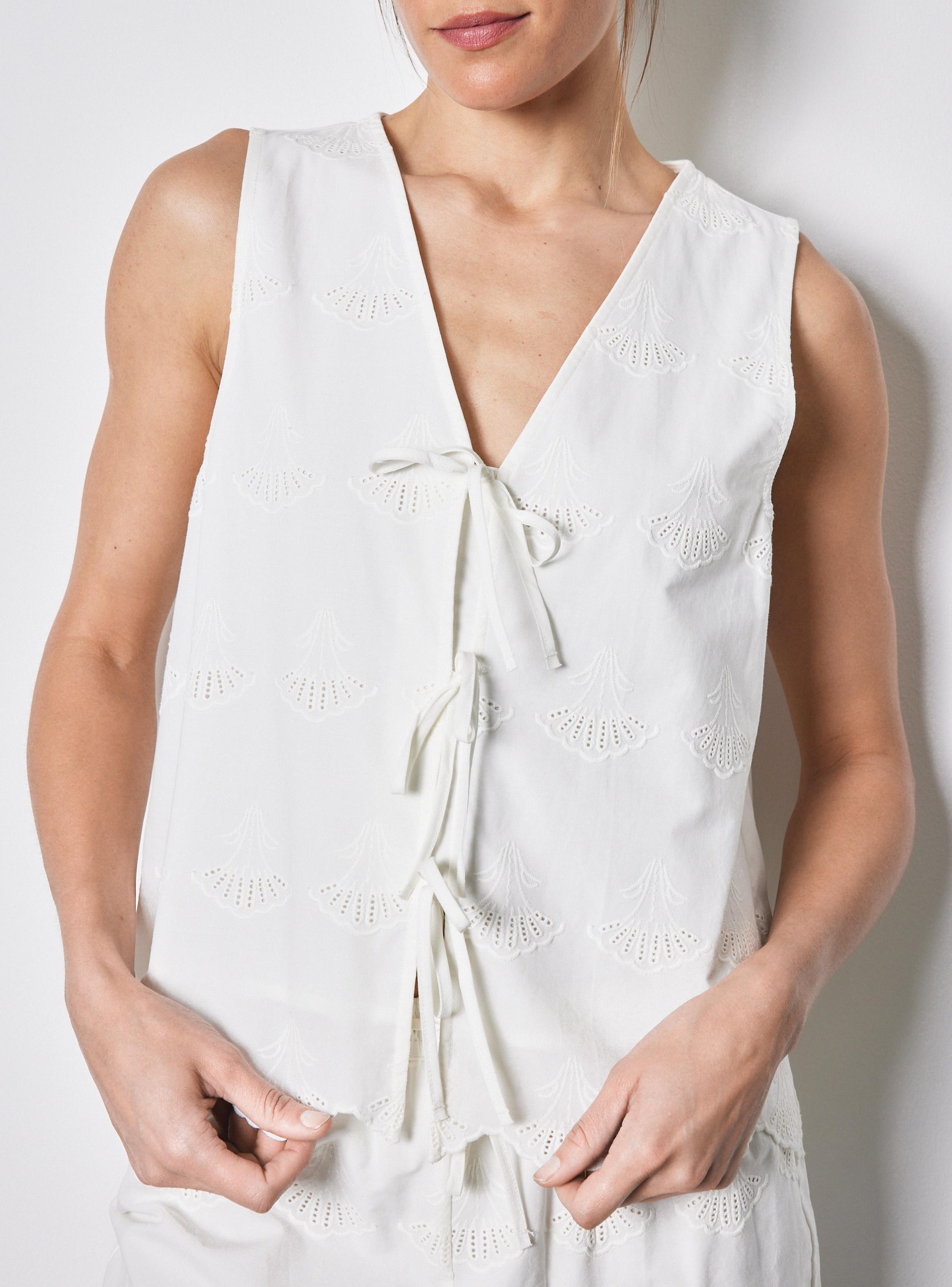 Pijama Algodón Tela Plana Detalles en Broderie-2