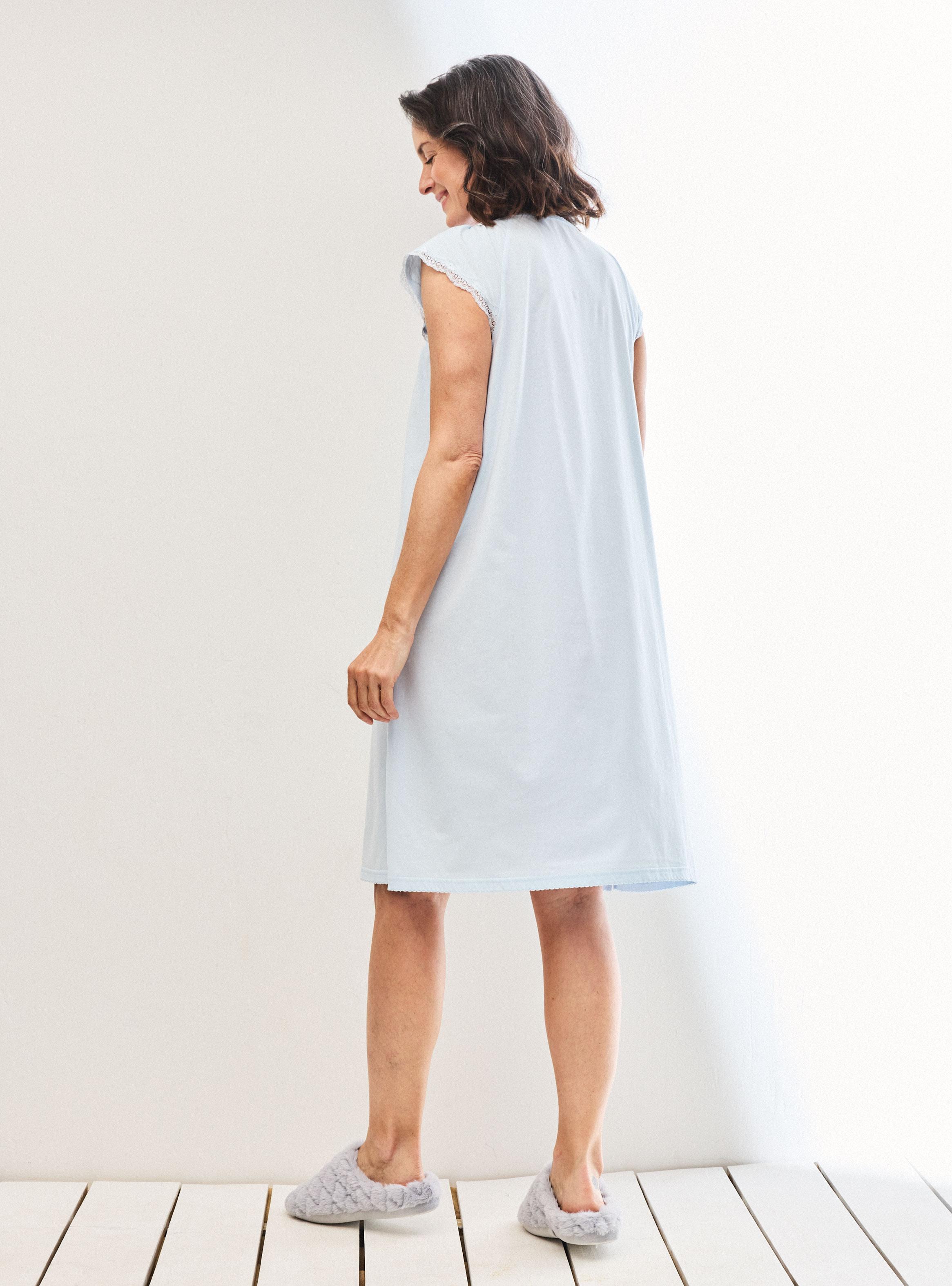 Camisa de Dormir 1 Color Detalle Bordado-5