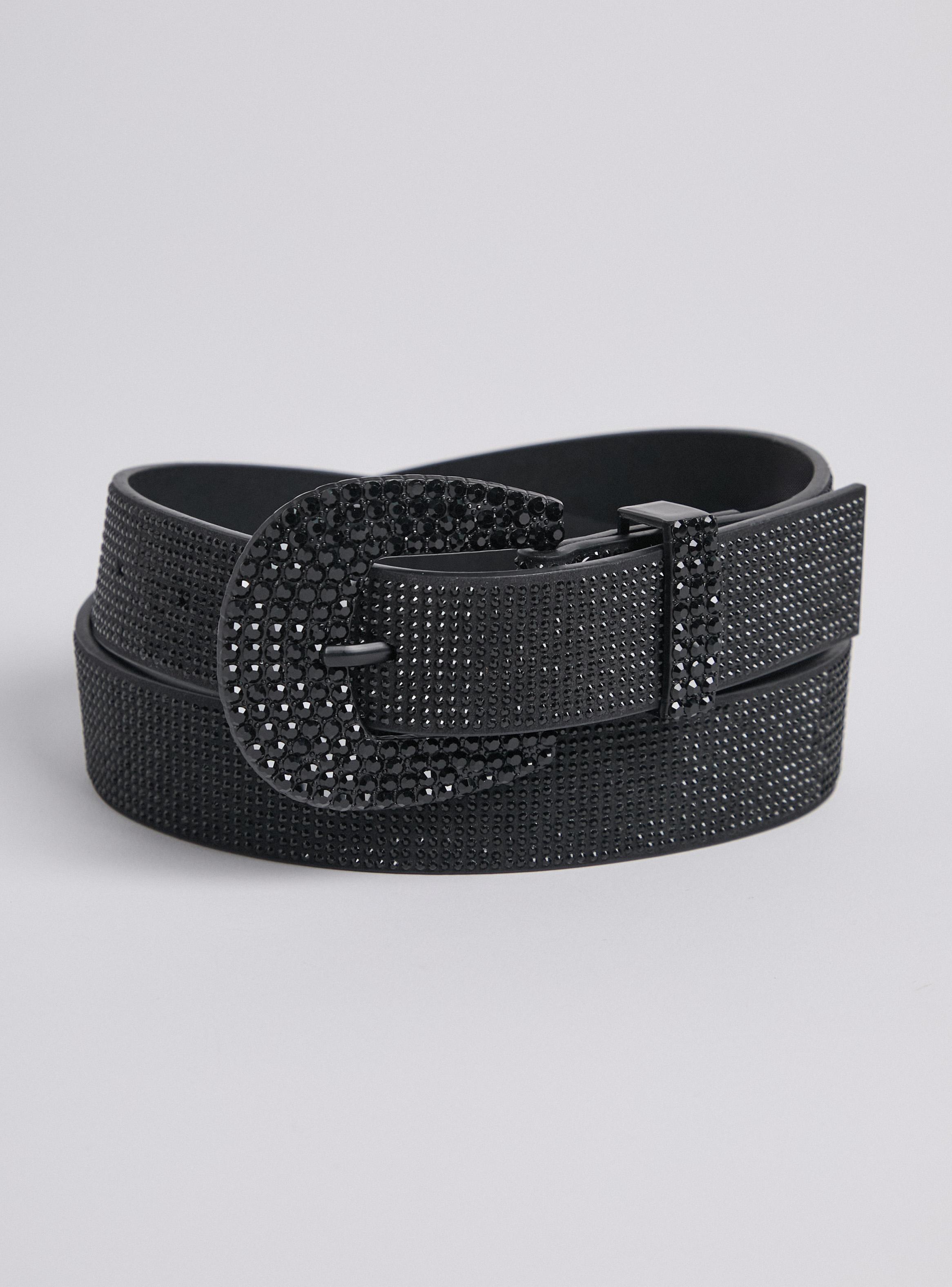 Cinturón Brillos Cuero Sintético-0