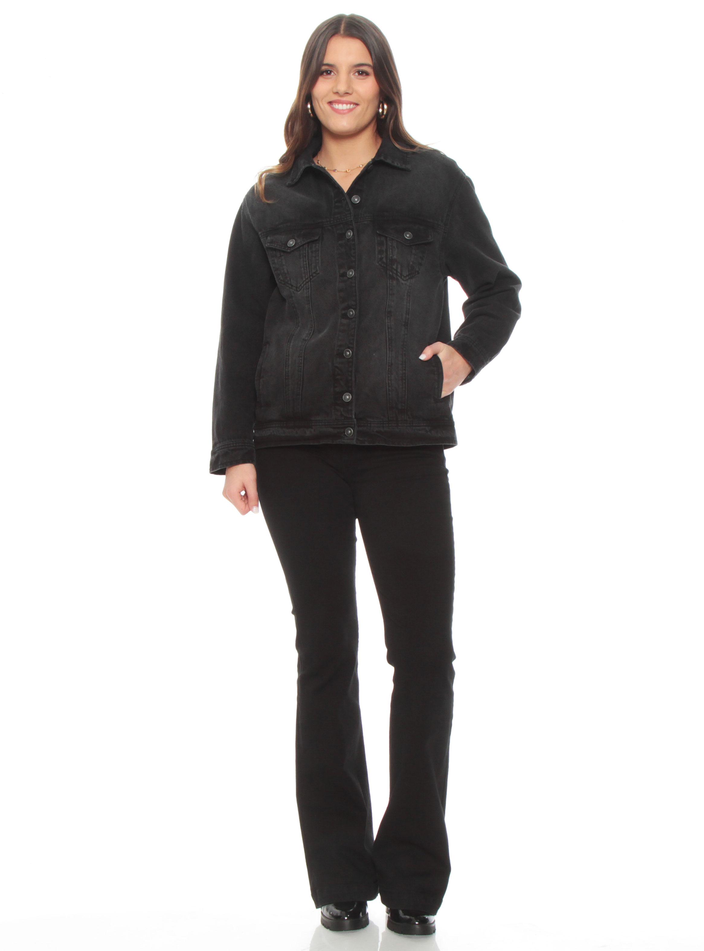 Chaqueta Denim Manga Larga Oversize-3