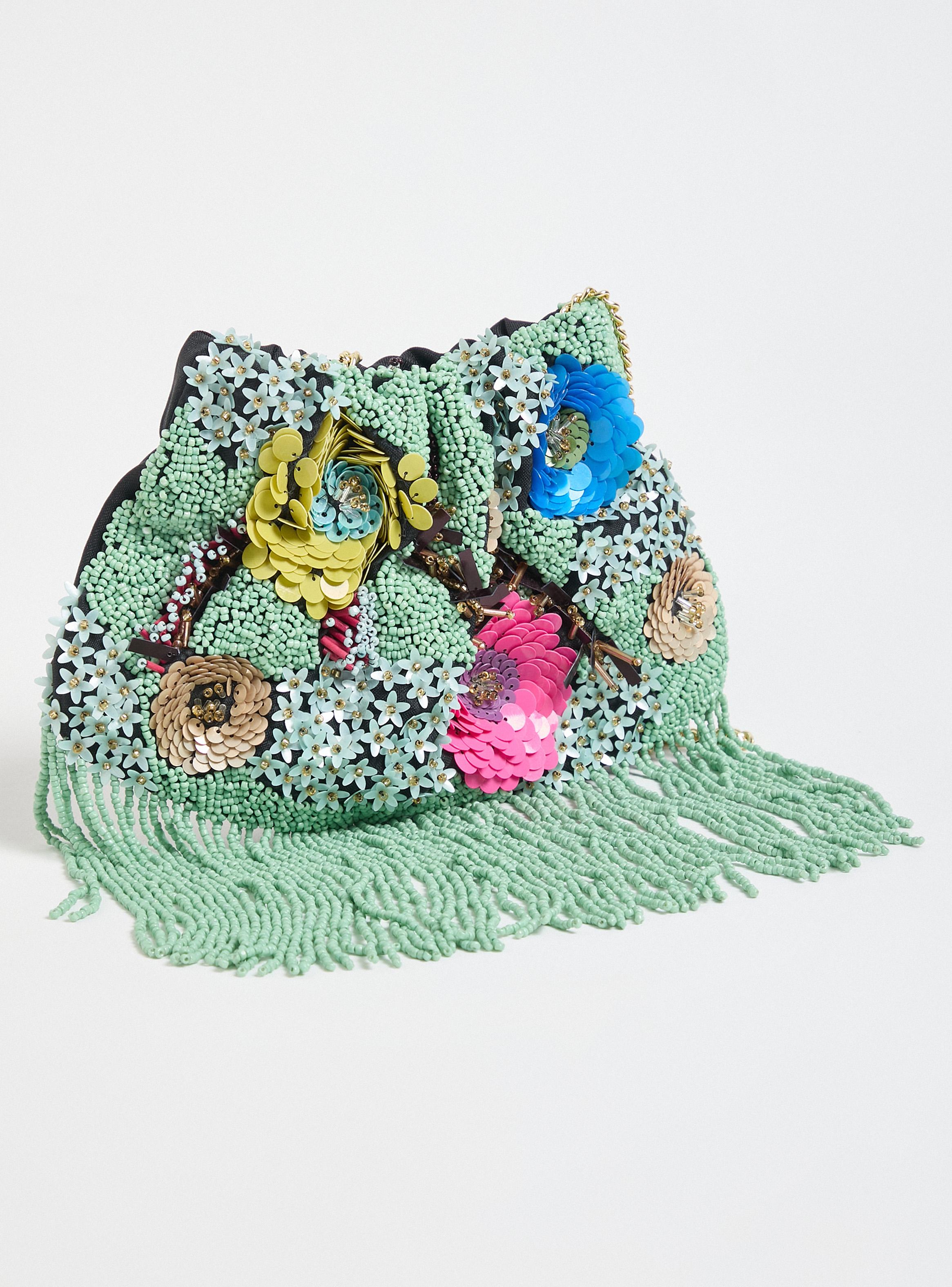 Cartera Diseño Mostacillas Multicolor con Cadena-2