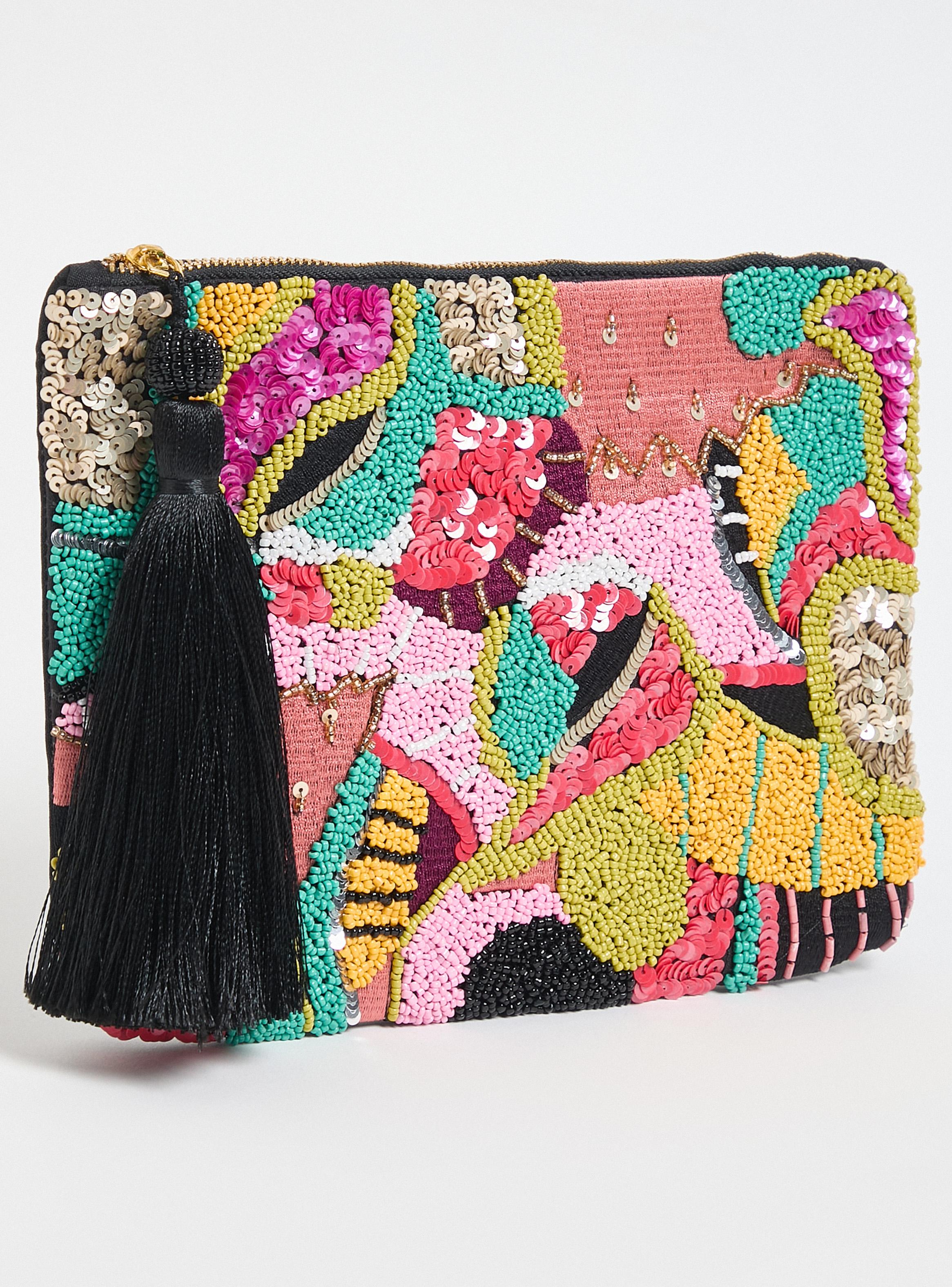 Cartera Sobre con Diseño Mostacilla Multicolor-3