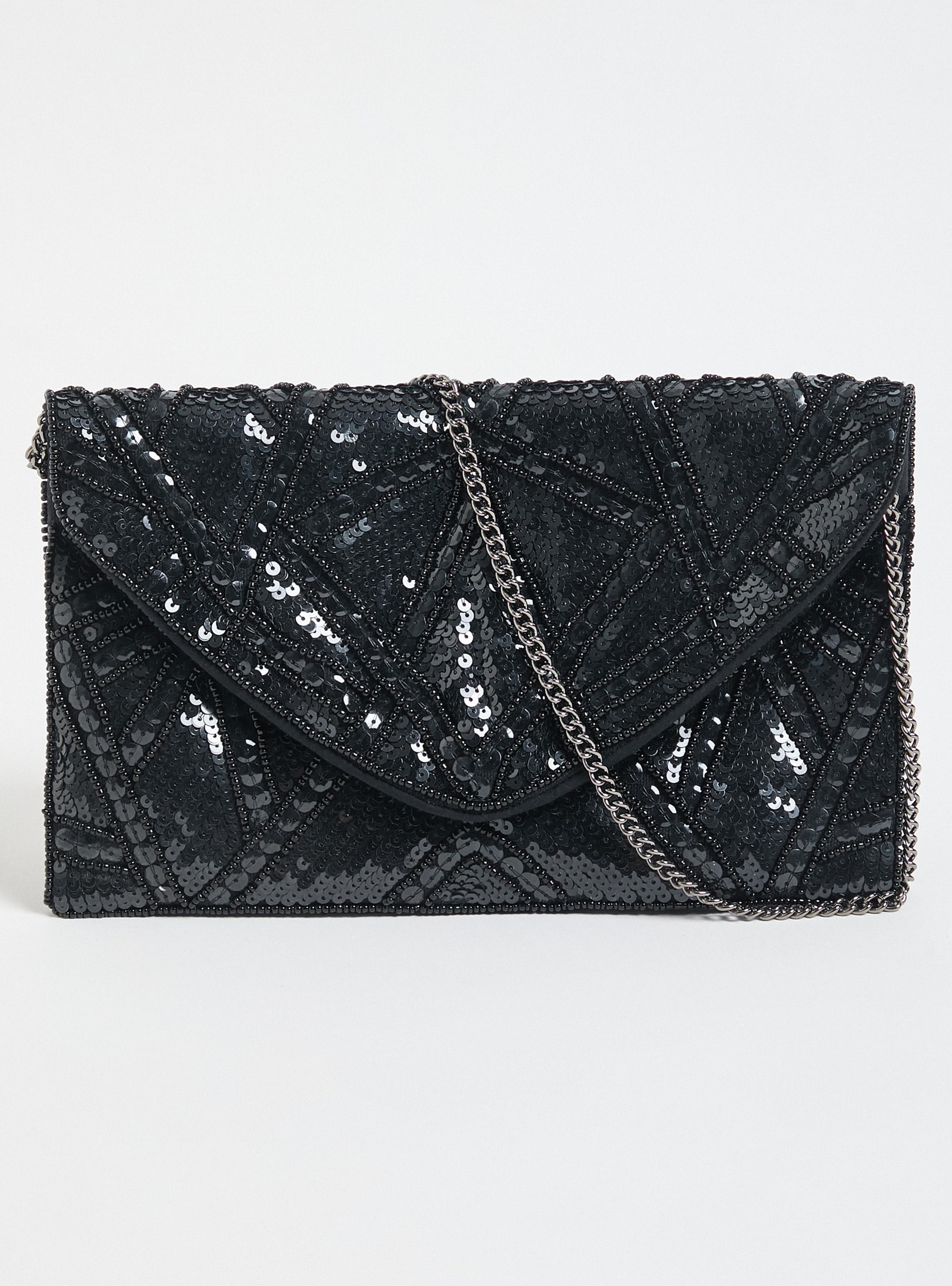 Cartera Diseño Mostacillas Negro-2