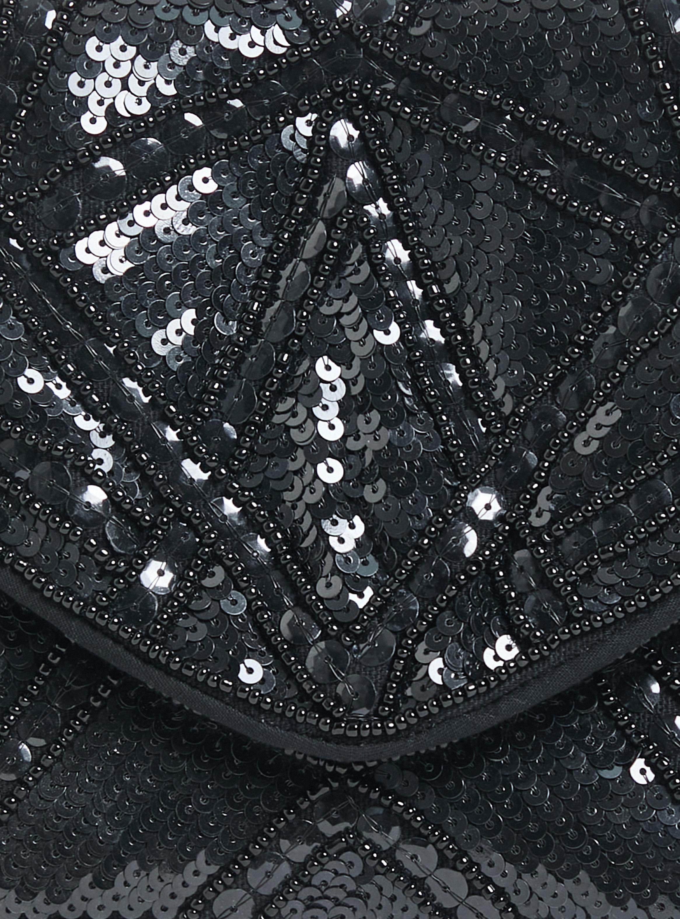 Cartera Diseño Mostacillas Negro-6