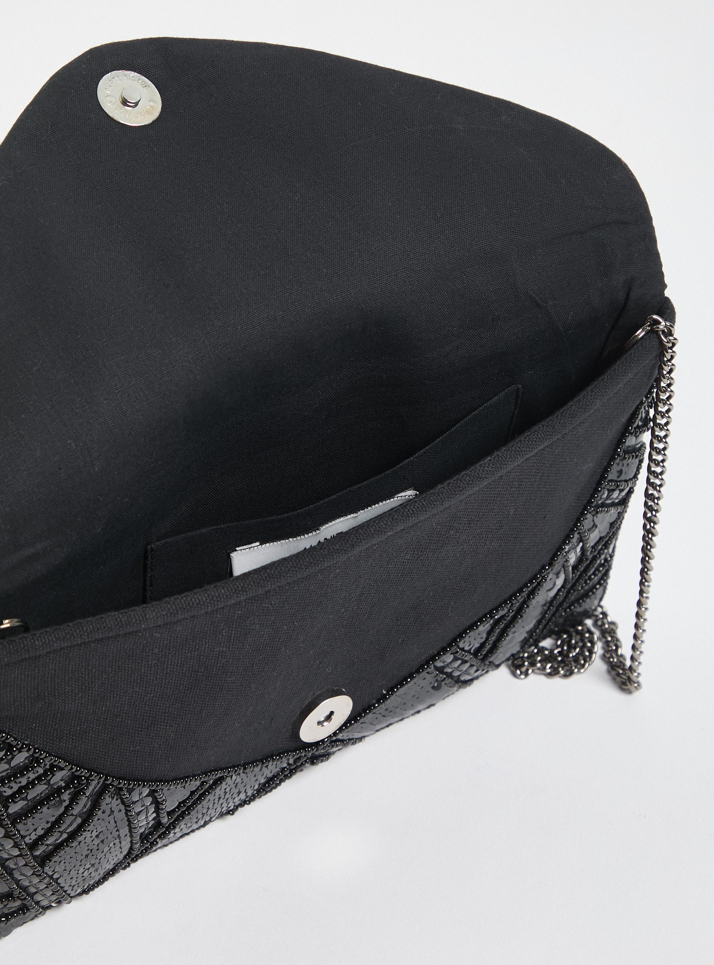 Cartera Diseño Mostacillas Negro-5