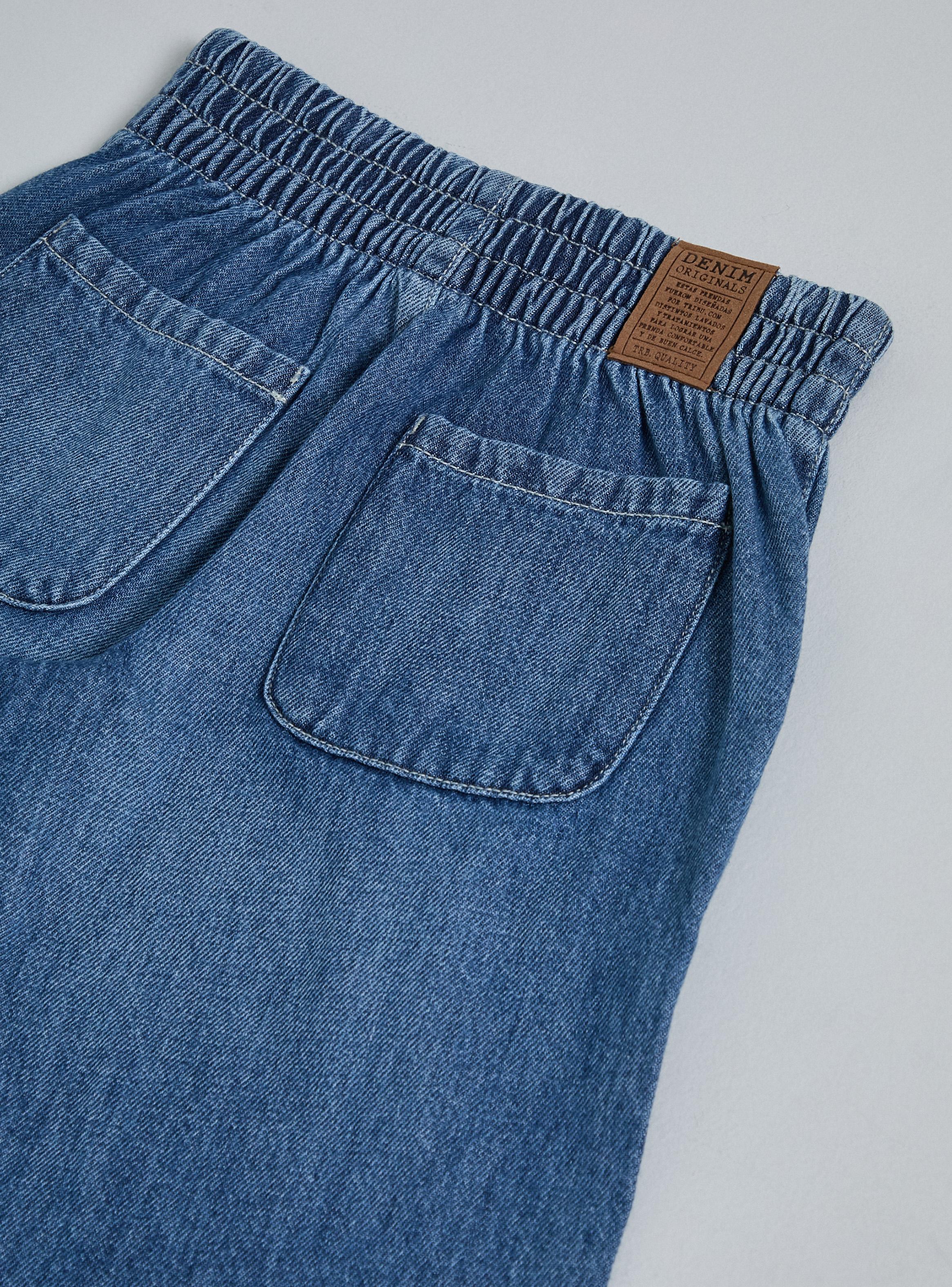 Jeans Denim Fluido con Bolsillos-2