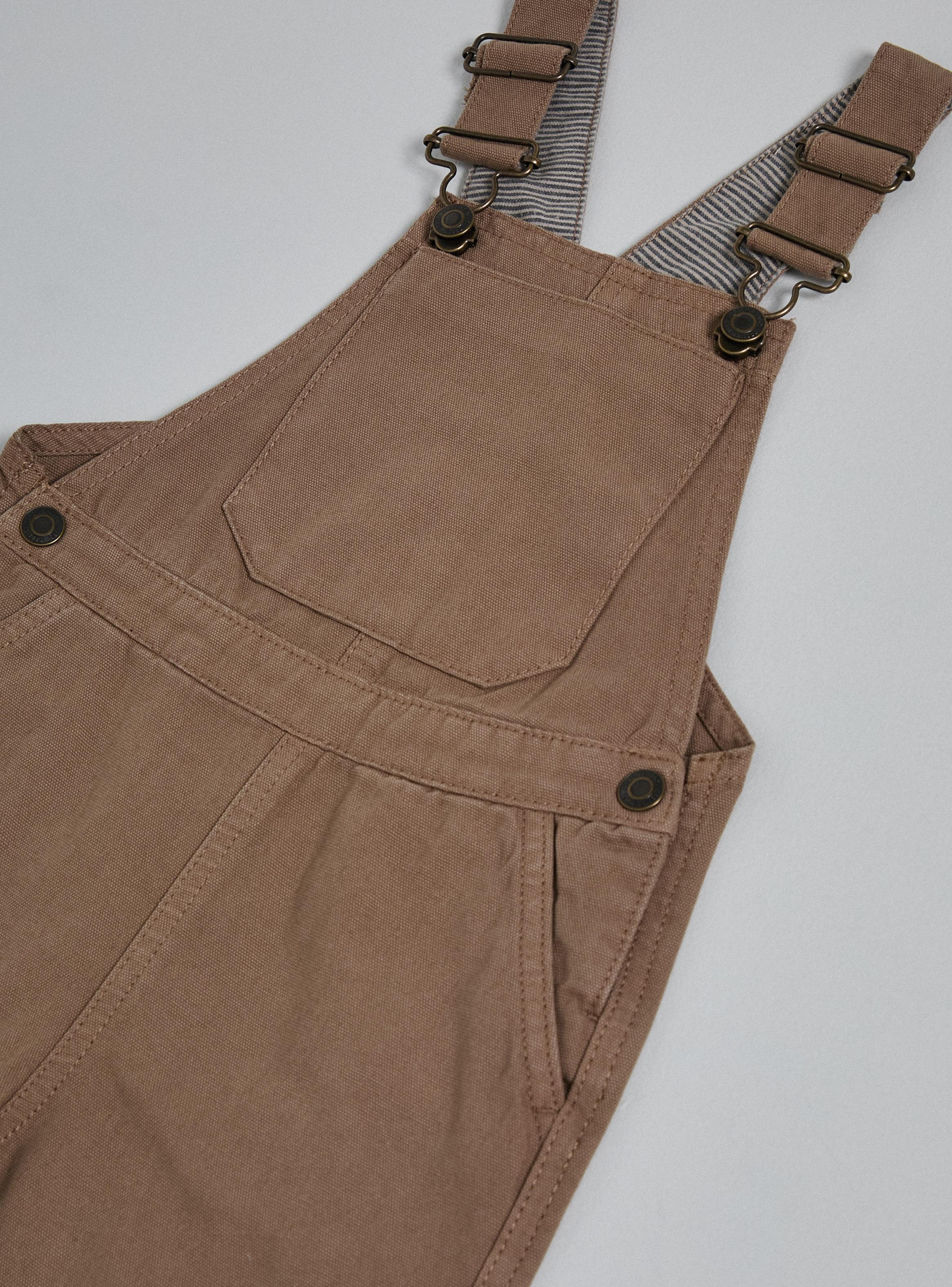 Jardinera Café con Bolsillo Frontal-3