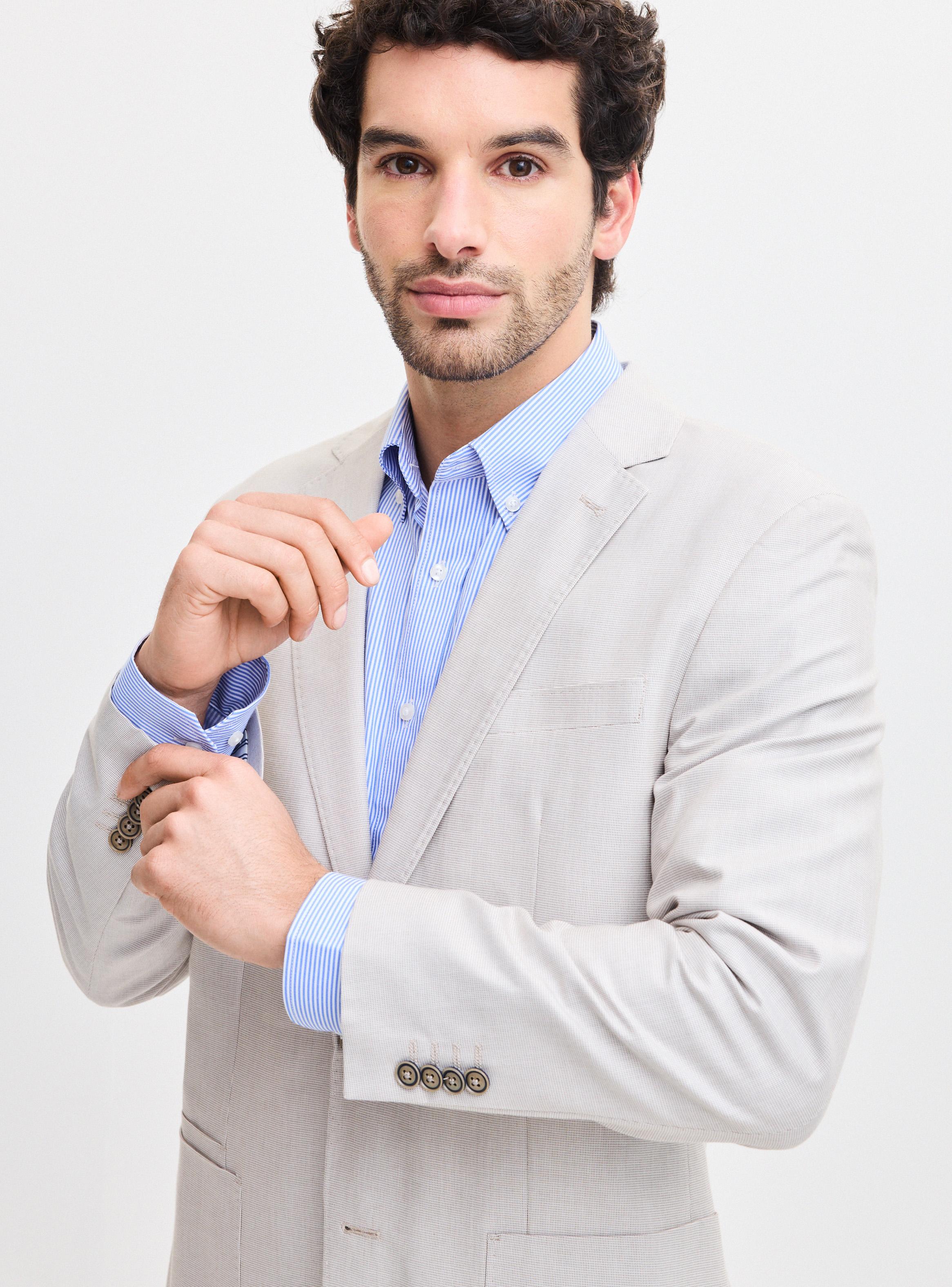 Vestón Recto Regular Fit Micro Diseño-2