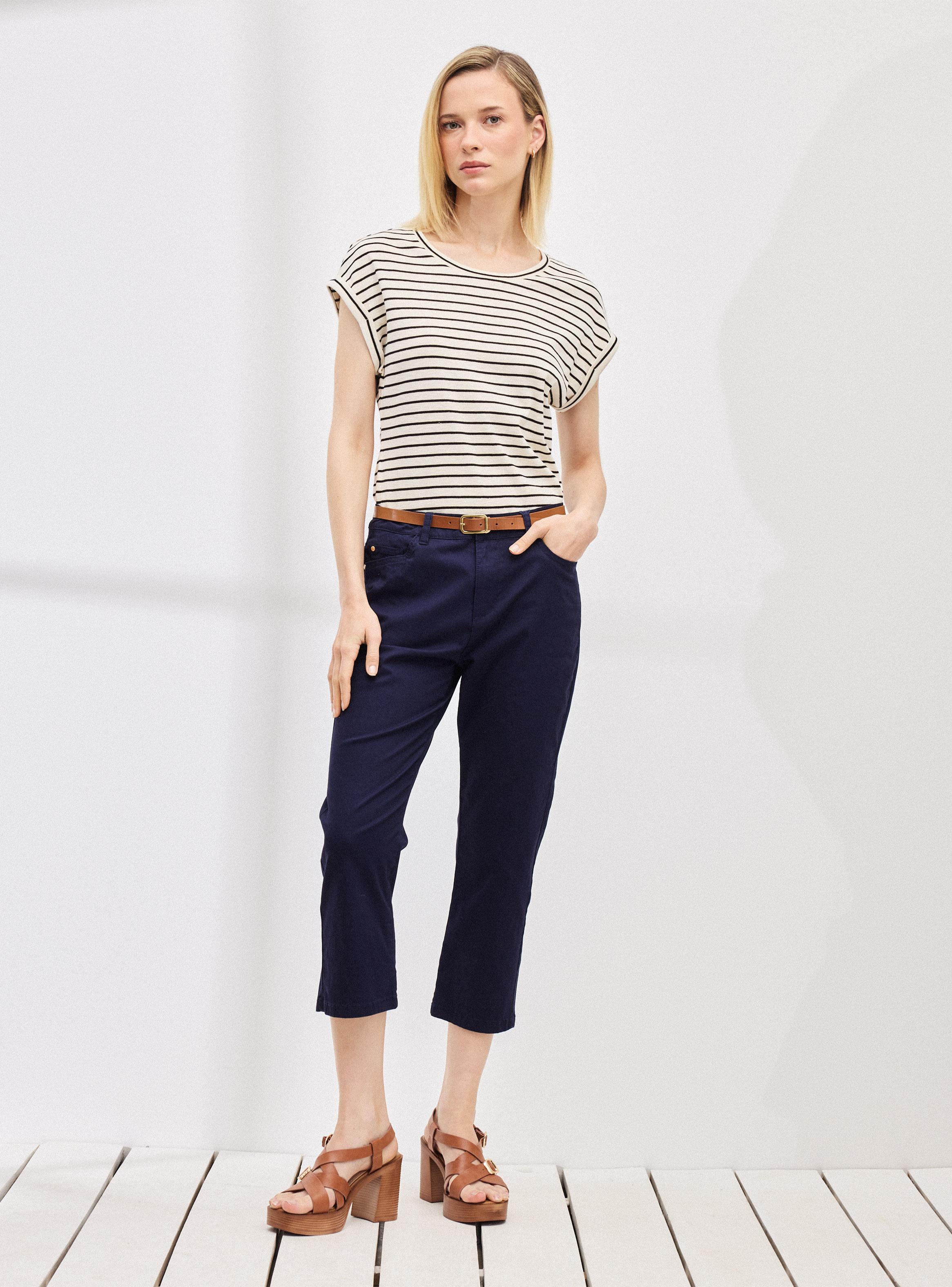 Polera Listada con Detalle Metalizado-4