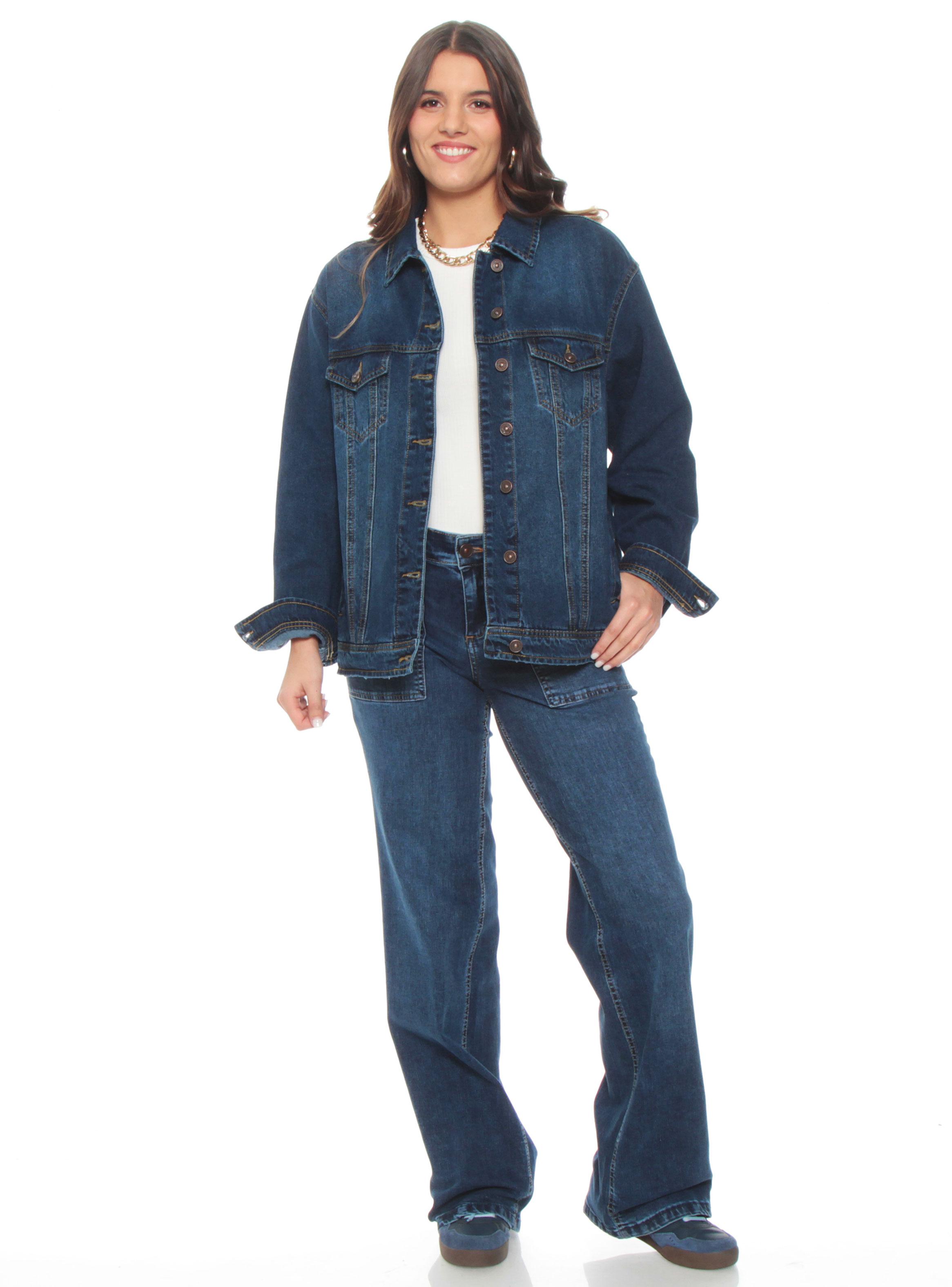 Chaqueta Denim Manga Larga con Cuello Camisero-2