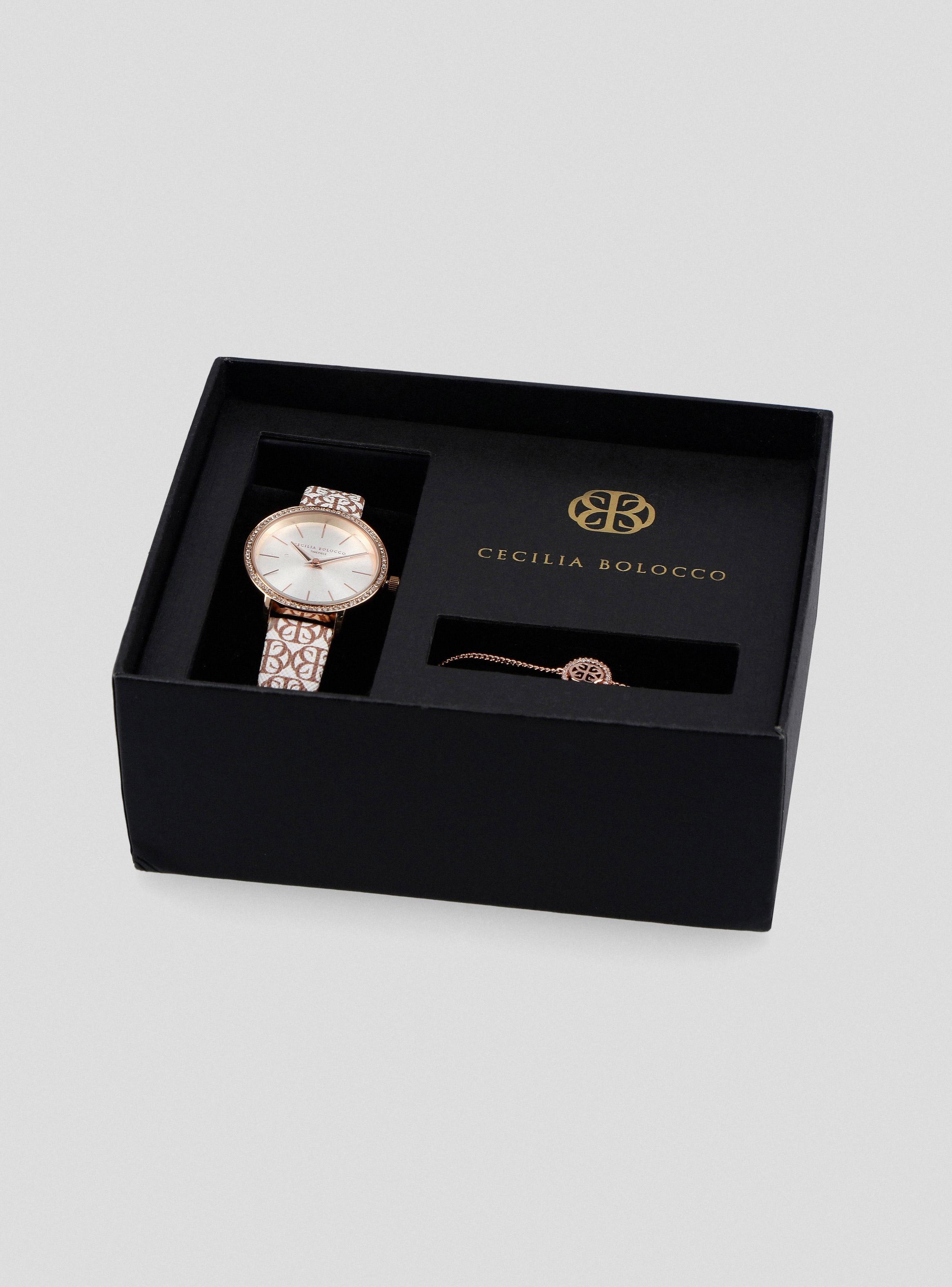 Pack Reloj Análogo Blanco Mujer + Pulsera-4
