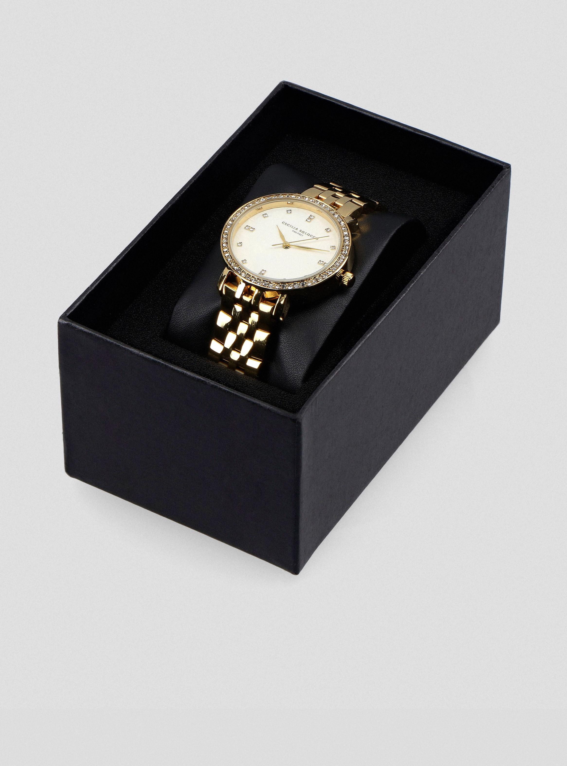 Reloj Análogo Dorado Metal Mujer-3