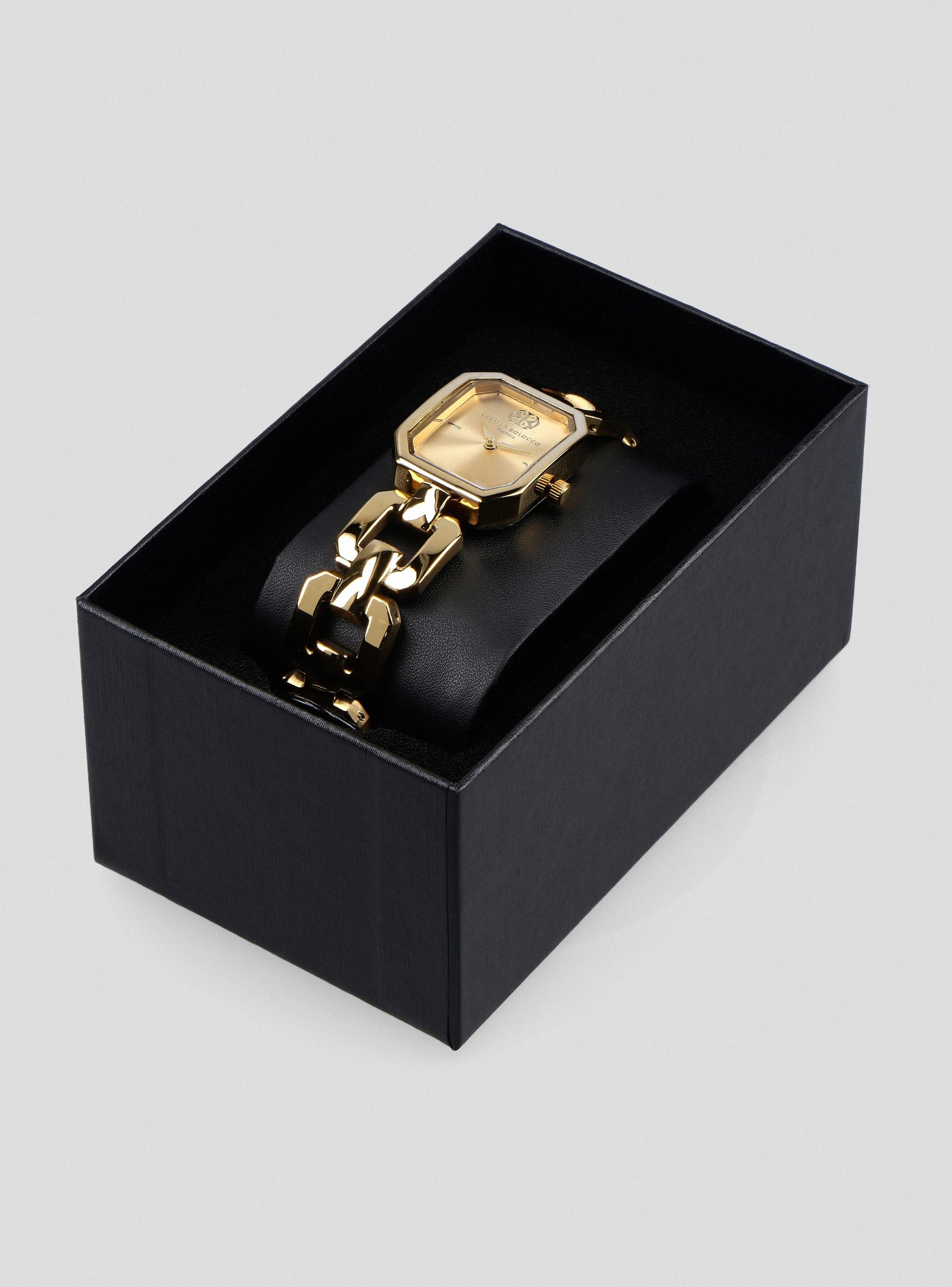 Reloj Análogo Cuadrado Gold Mujer-5