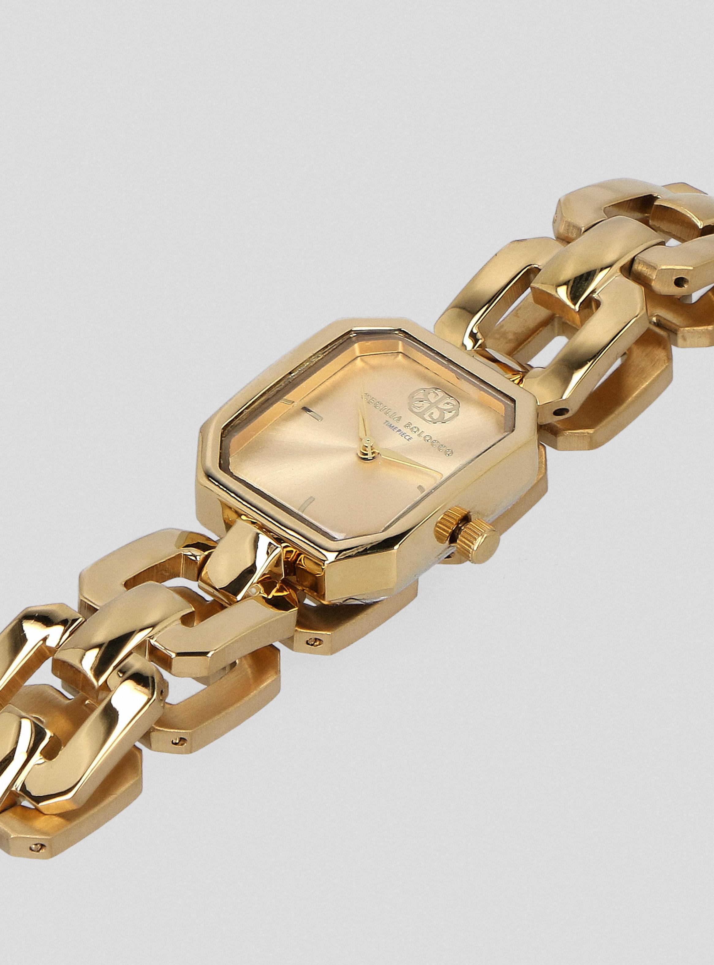 Reloj Análogo Cuadrado Gold Mujer-4