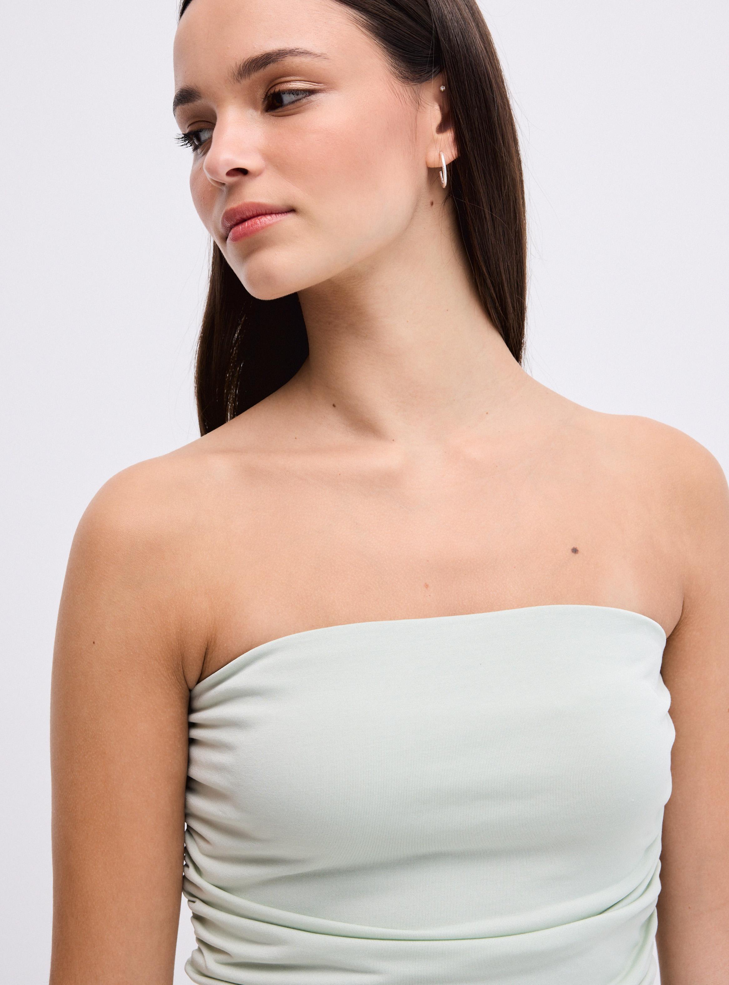 Polera Strapless Cinta en Cintura-2