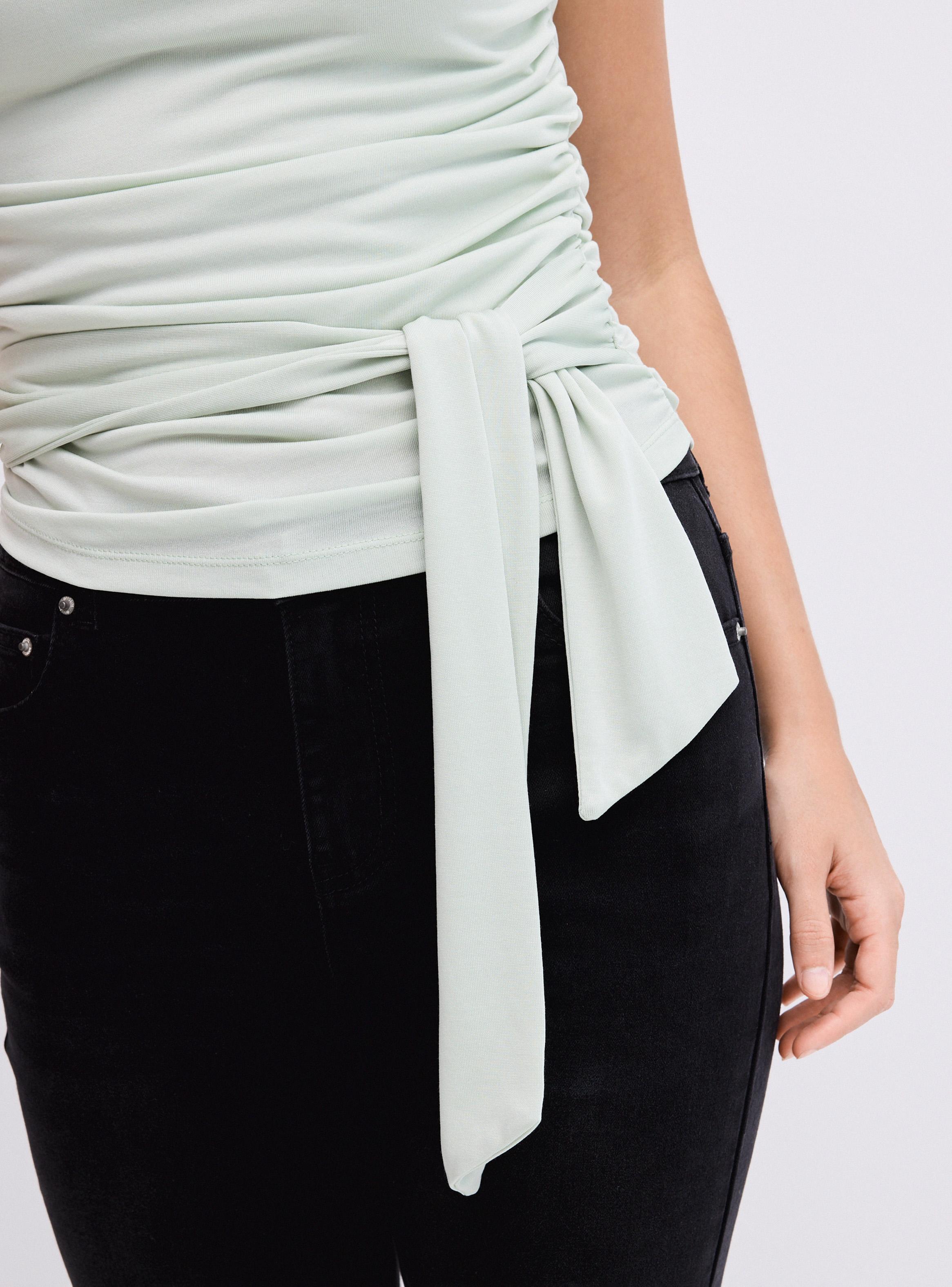 Polera Strapless Cinta en Cintura-3