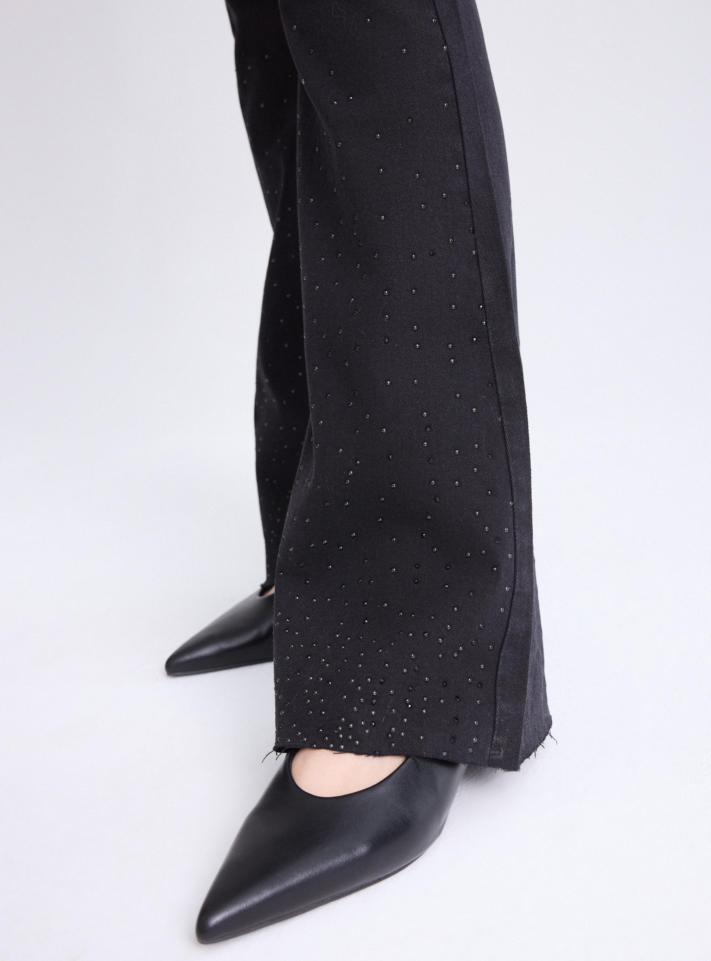 Jeans Flare con Aplicaciones de Strass en Bota-3
