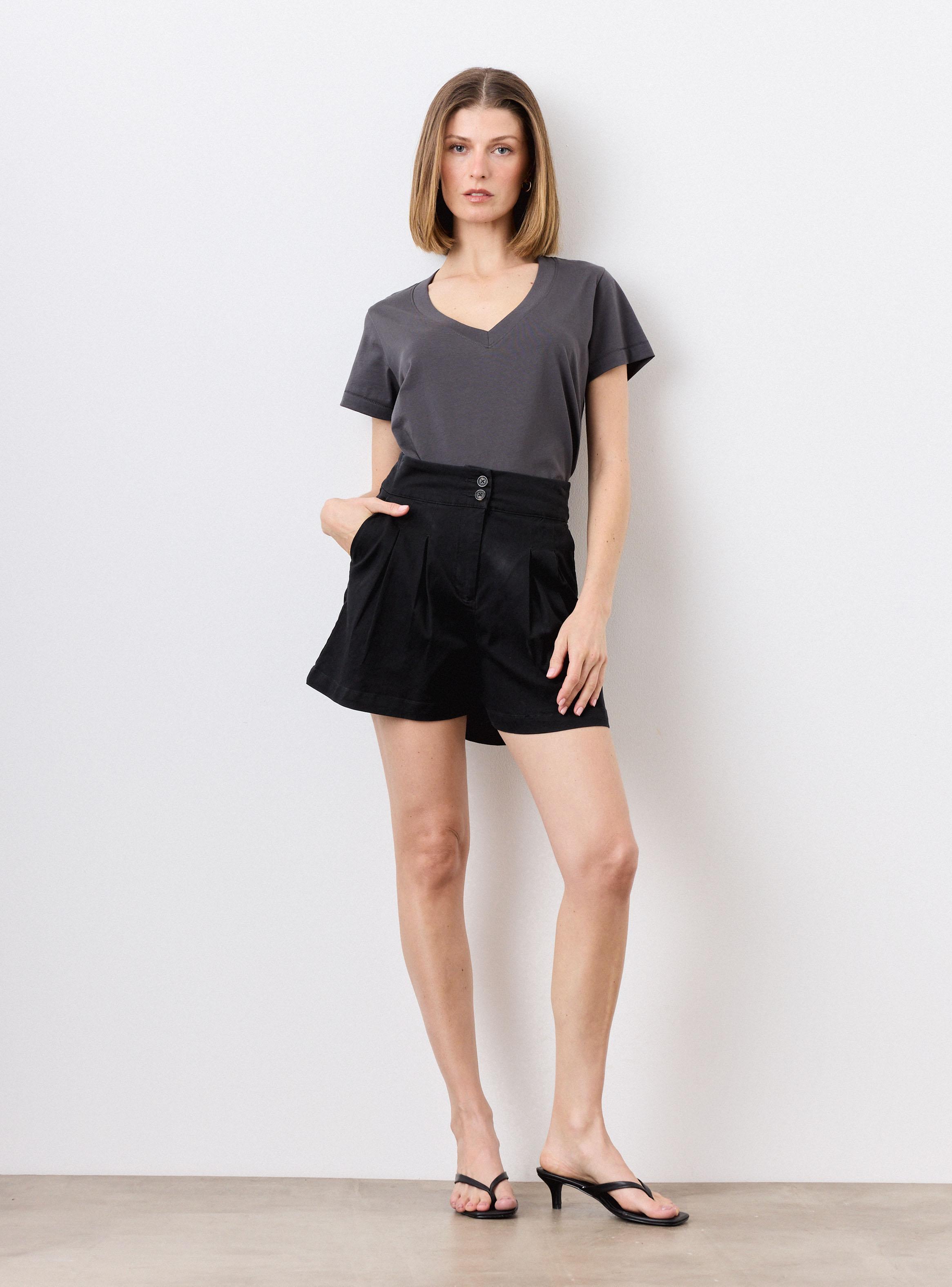 Polera Manga Corta Hombro Caído Cuello V-4