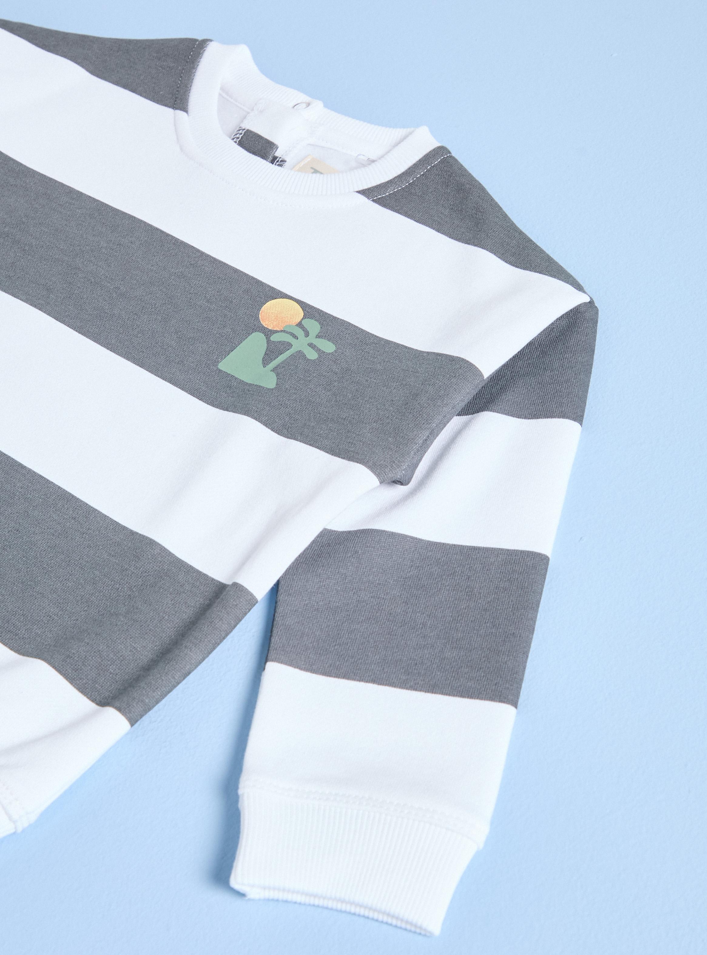 Polerón Crew Rayas y Print Palmera-3