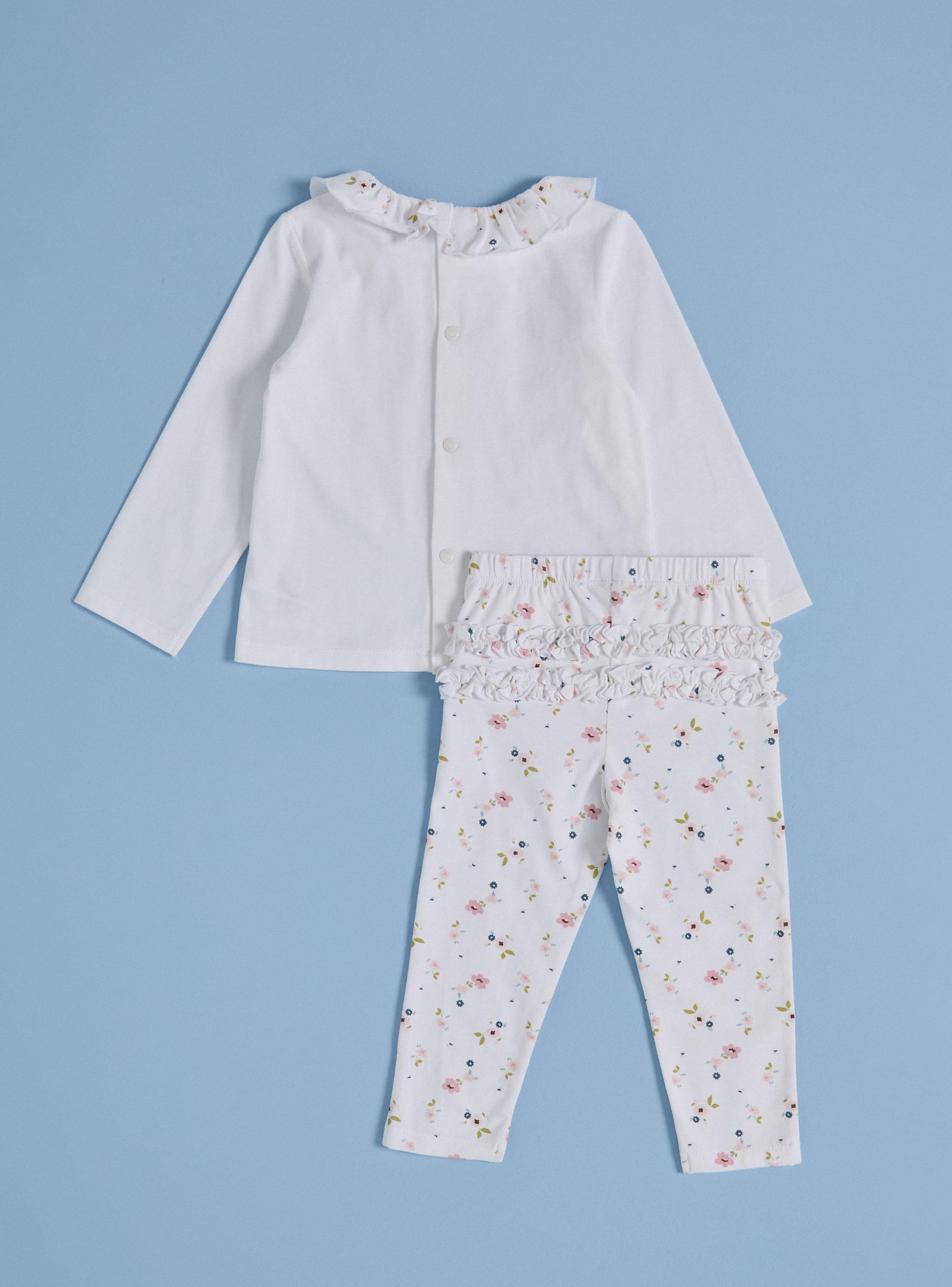 Conjunto con Cuello Bobo y Estampado Flores-2