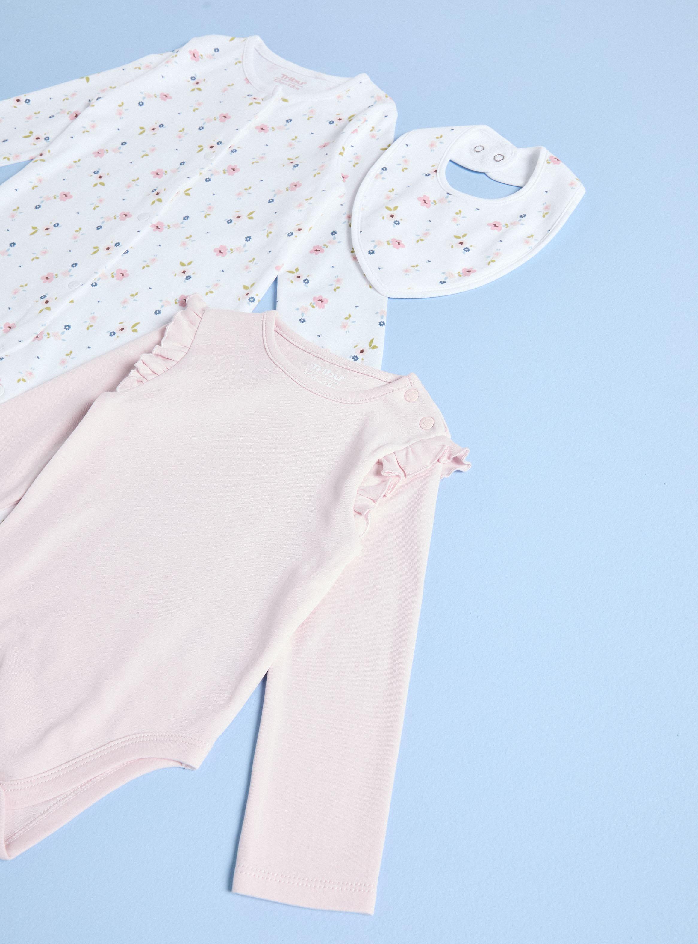 Conjunto con Estampado Flores y Body Liso-3