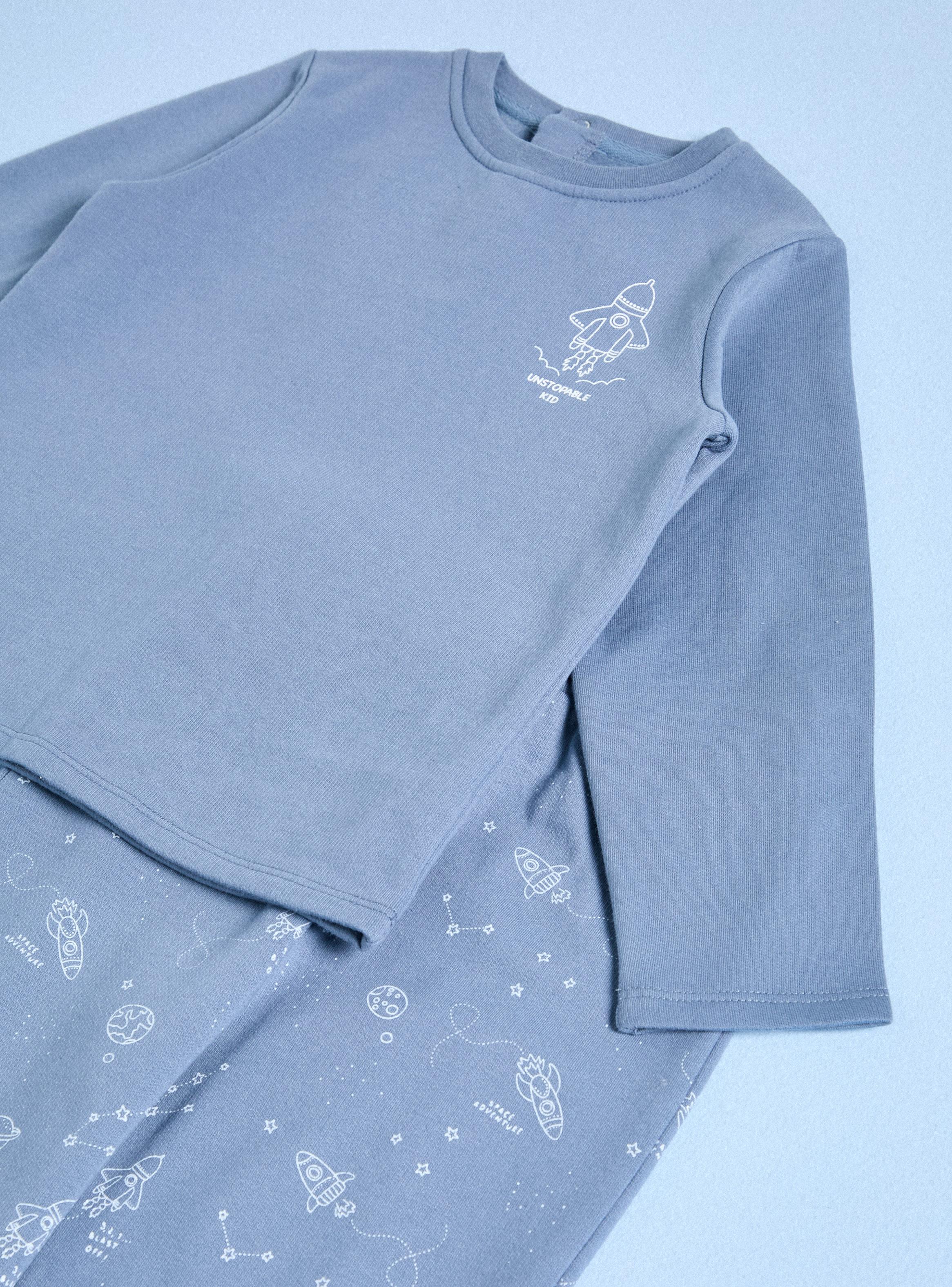 Pijama Franela Estampado Cohete-3