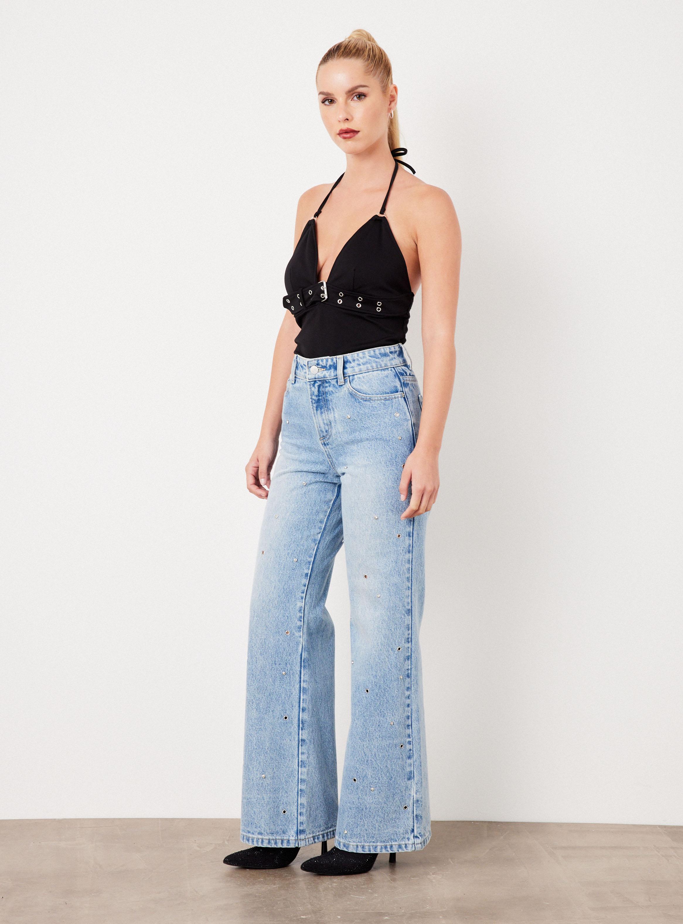 Jeans Delantero con Brillos y Ojetillos-4