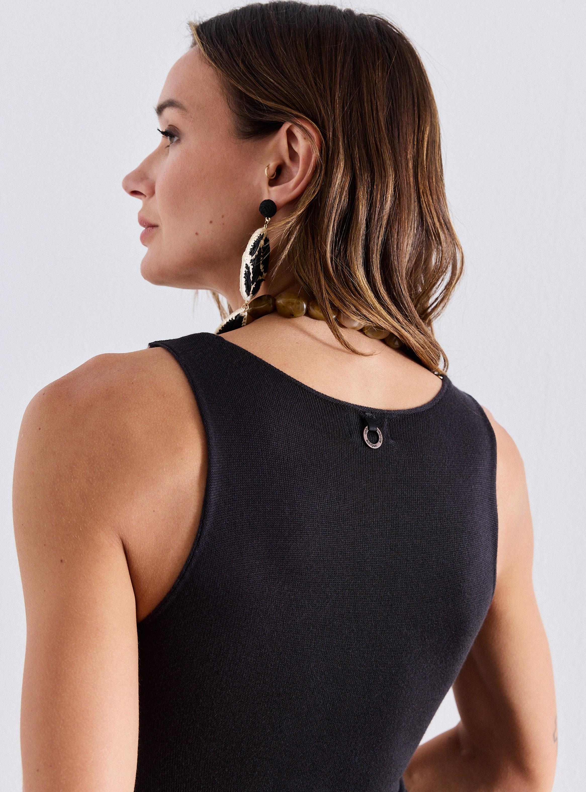 Polera Bitono Detalle de Abotonadura Delantera-3