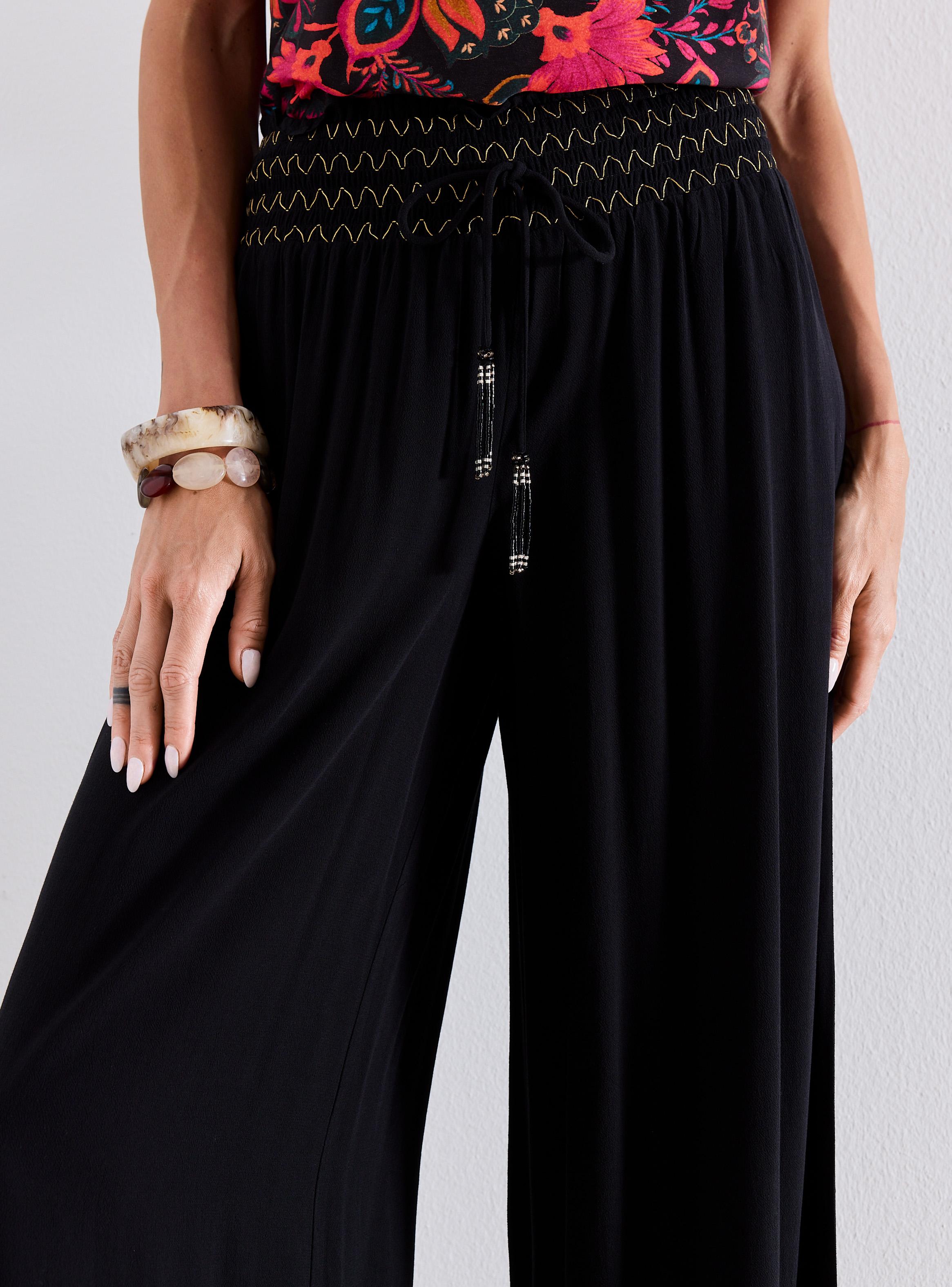 Pantalón Estampado Bordado y con Detalle de Pompón-2