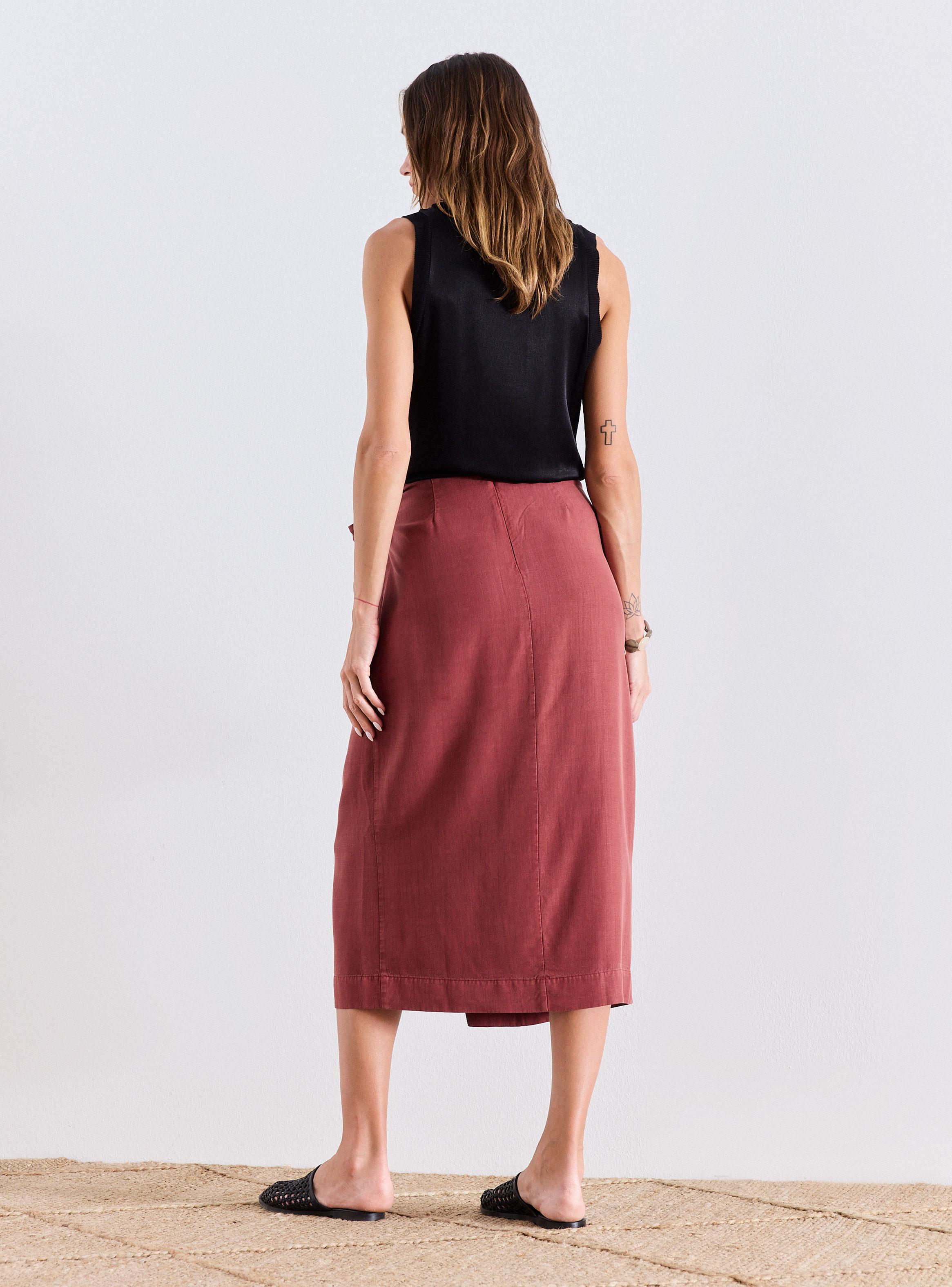 Falda Drapeada en Delantero-5