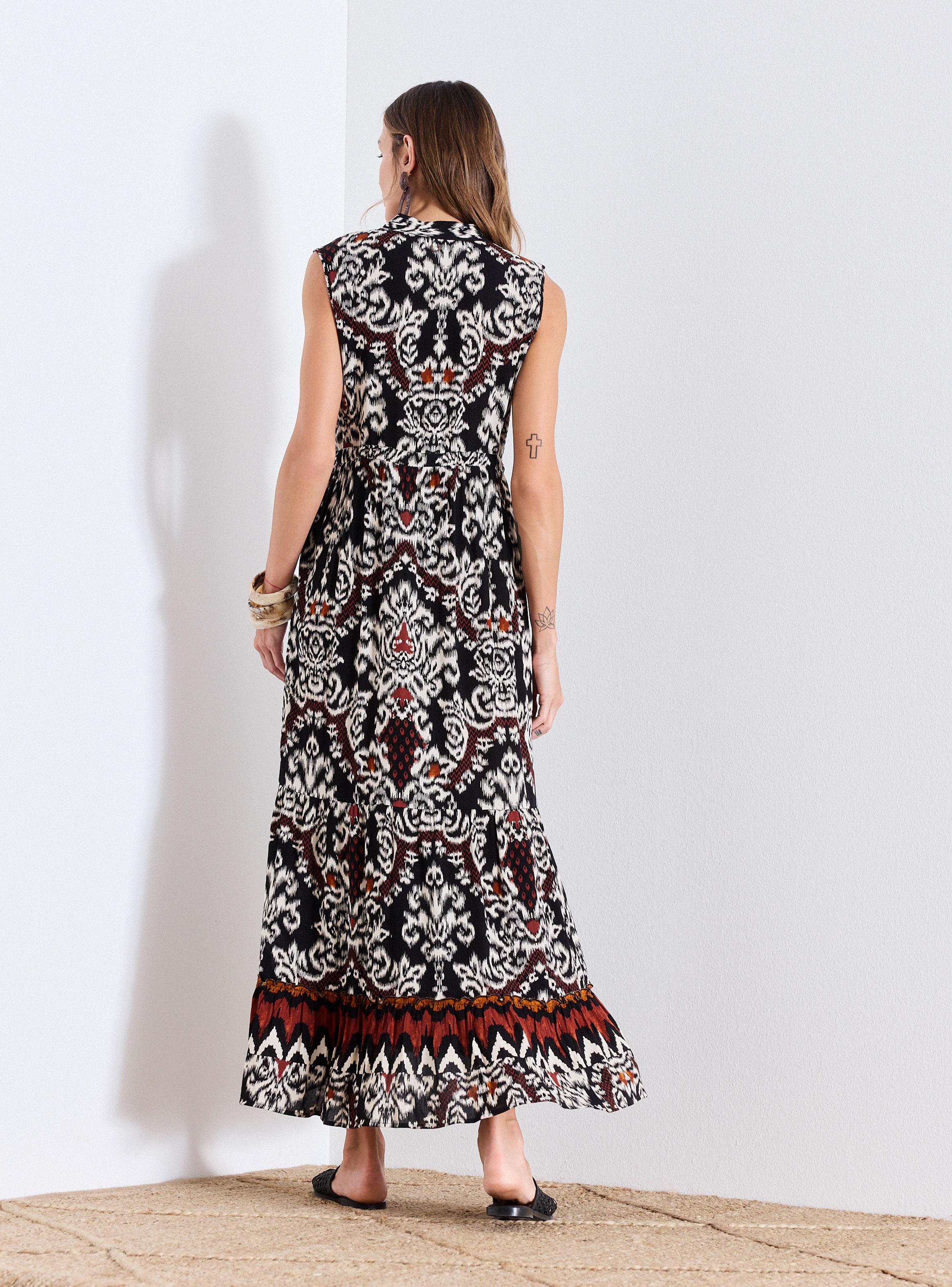 Vestido Estampado con Recogido-5