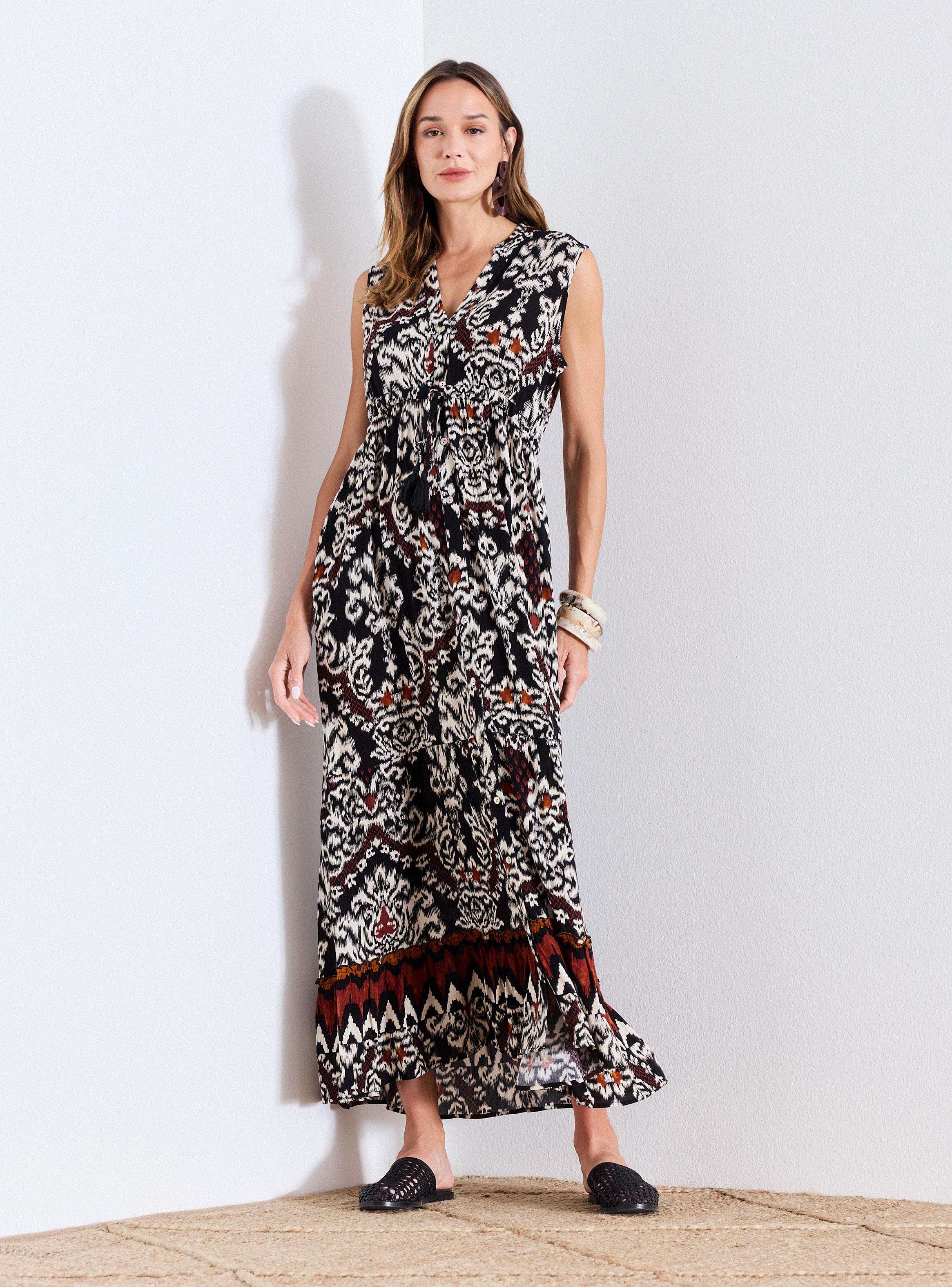 Vestido Estampado con Recogido-4