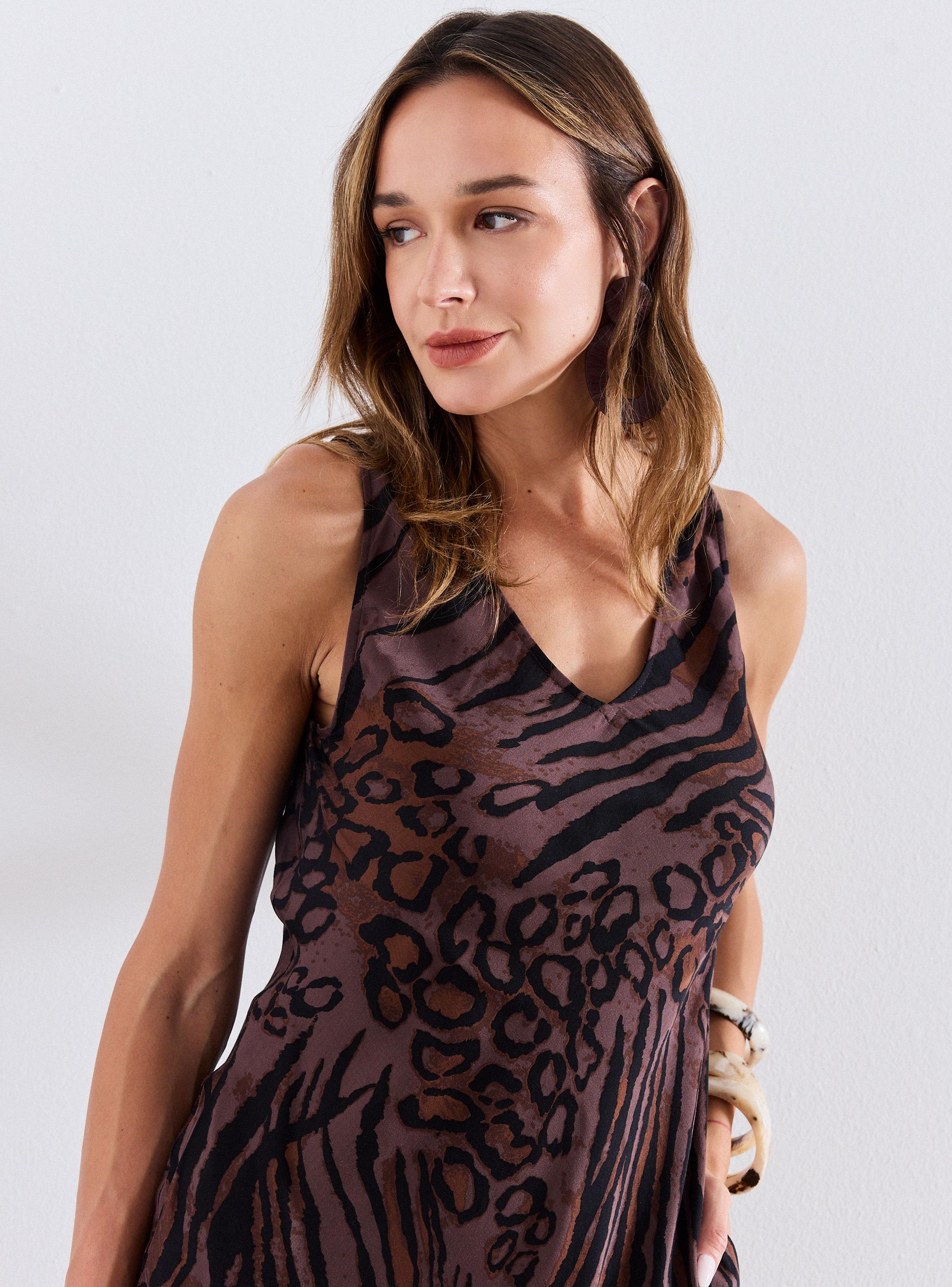 Vestido al Sesgo Estampado Animal Print-2