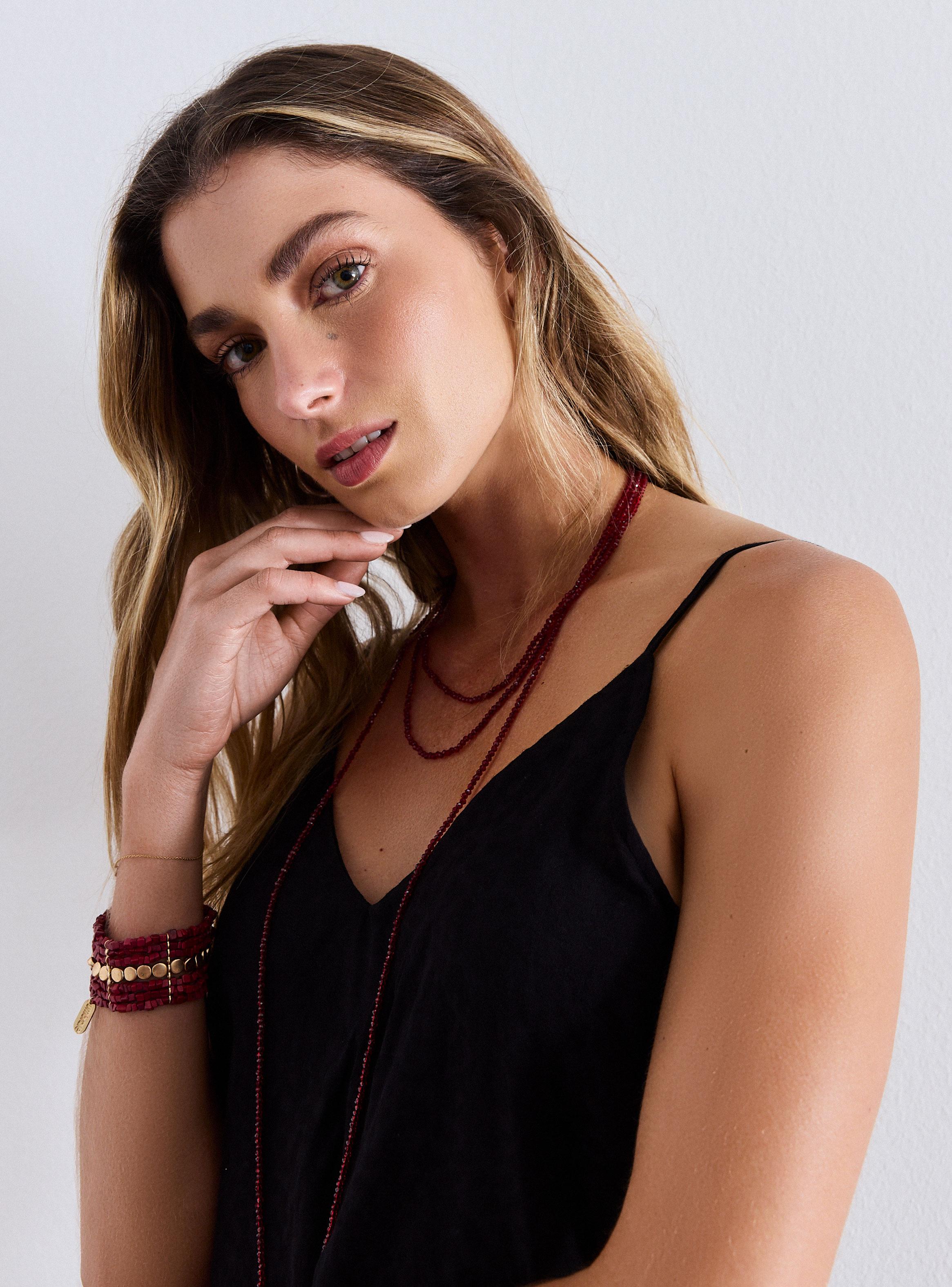 Polera Look Fluido con Tela Jacquard Diseño-2