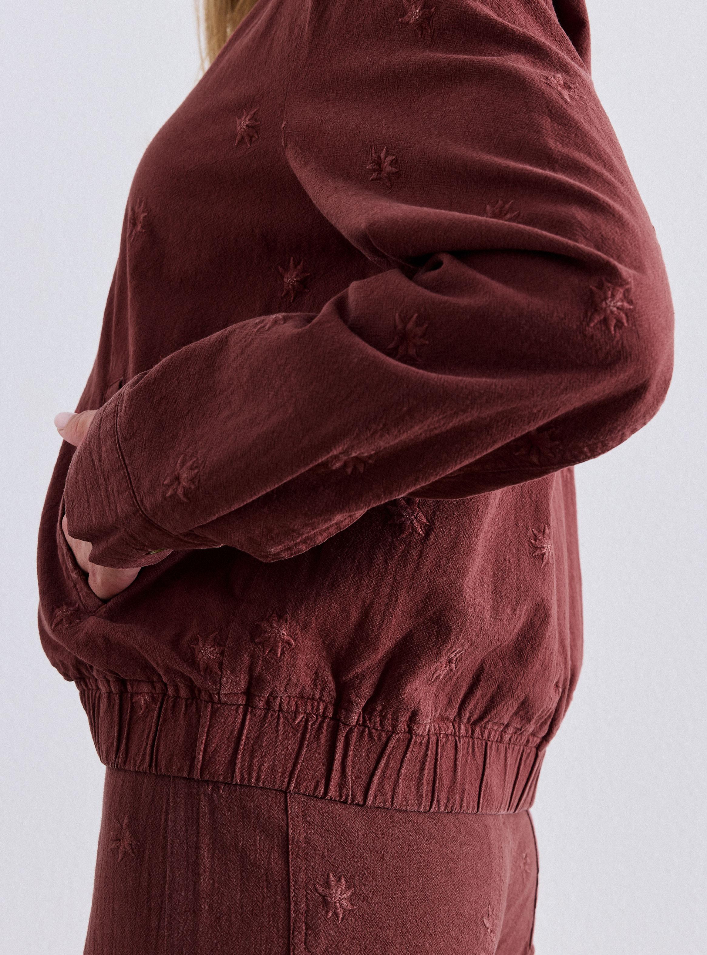 Chaqueta Full Bordada con Flores a Tono-3