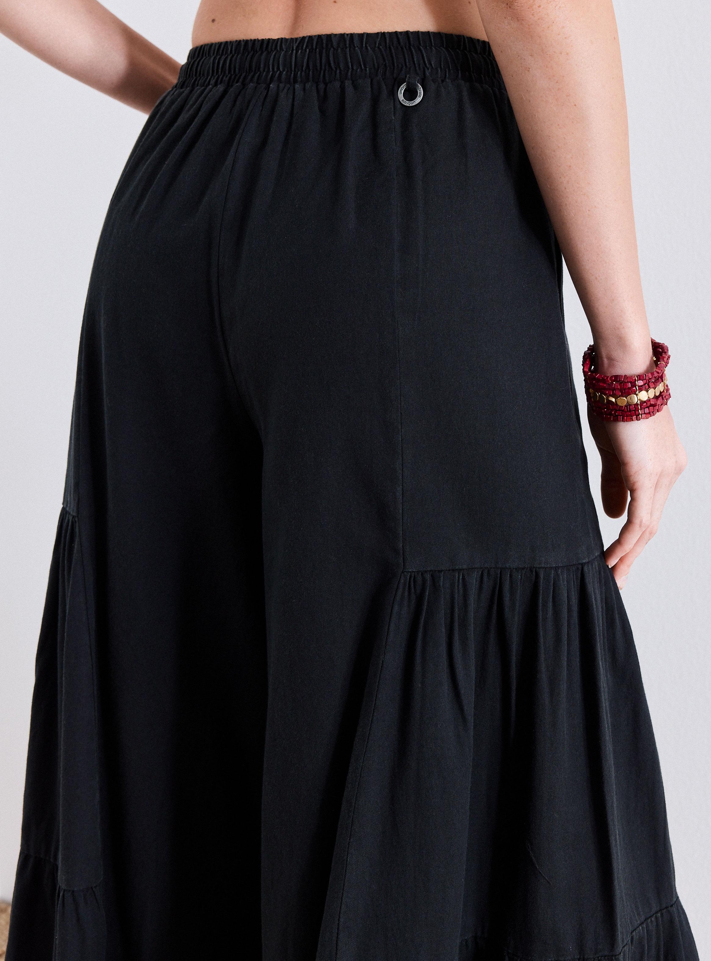 Pantalón Detalle de Recogido en Piernas-3