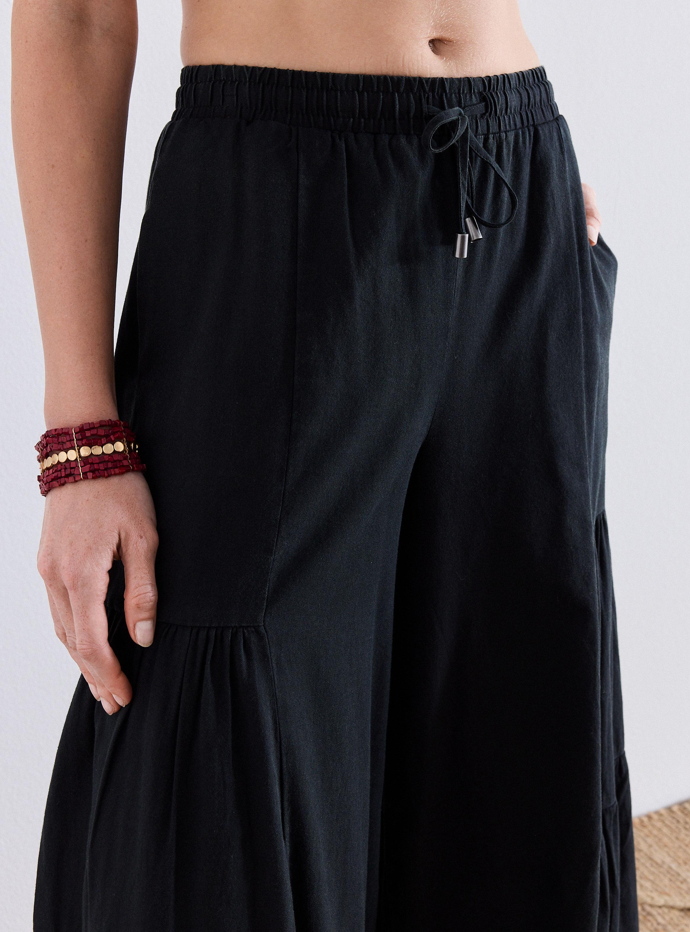 Pantalón Detalle de Recogido en Piernas-2