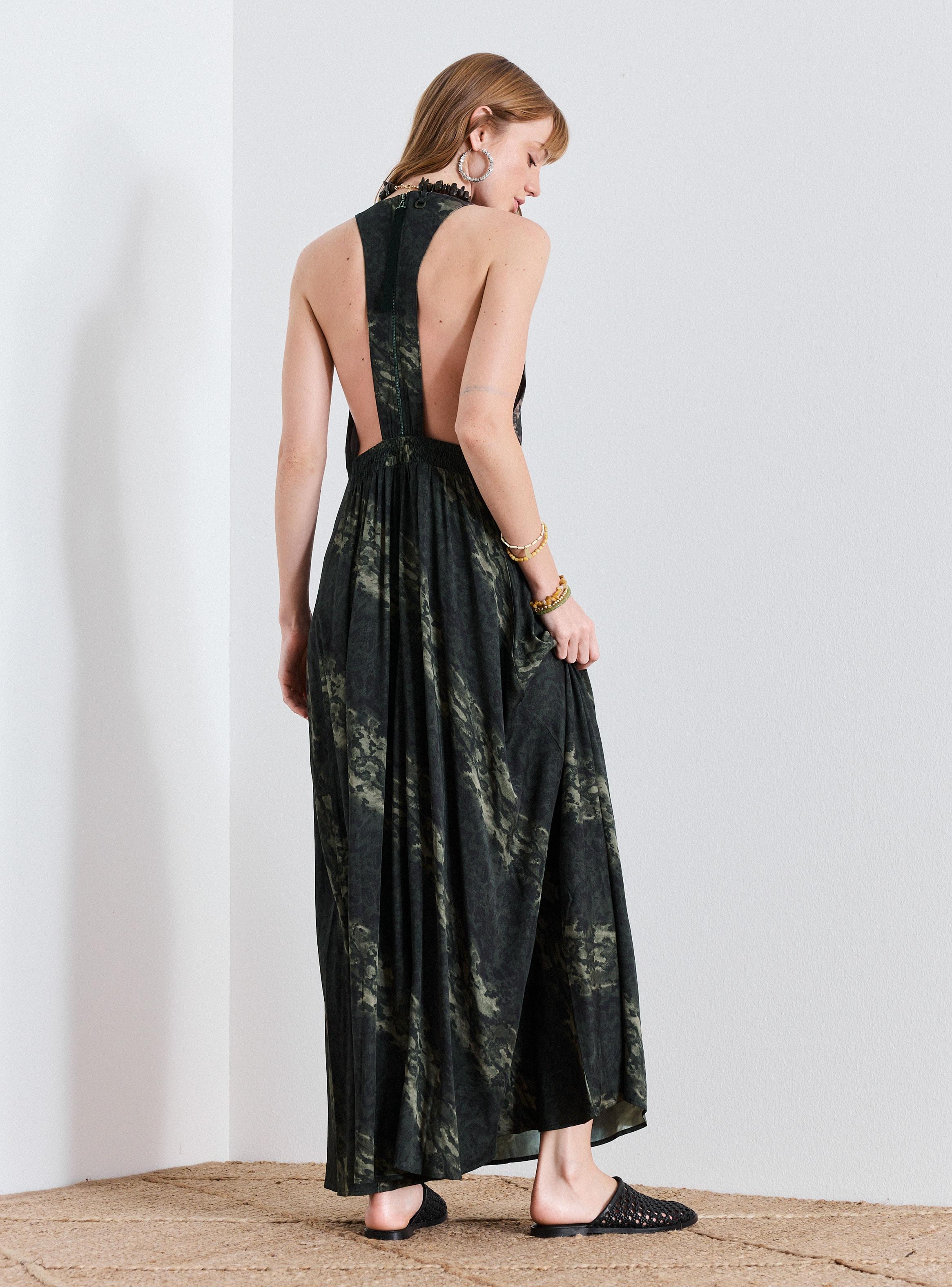 Vestido Estampado y Detalle de Cierre en Espalda-5