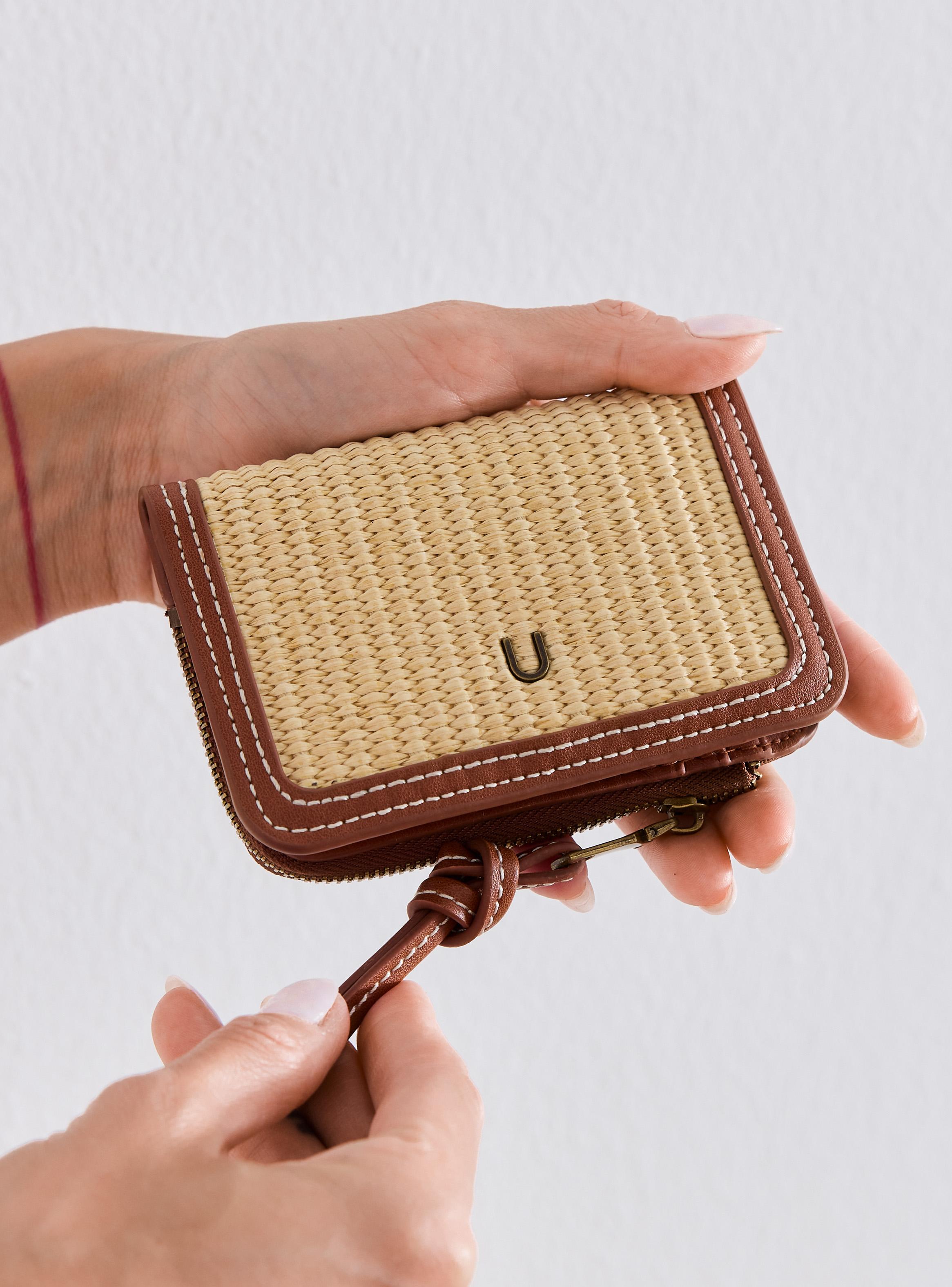 Billetera Bicolor Papel Raffia-5