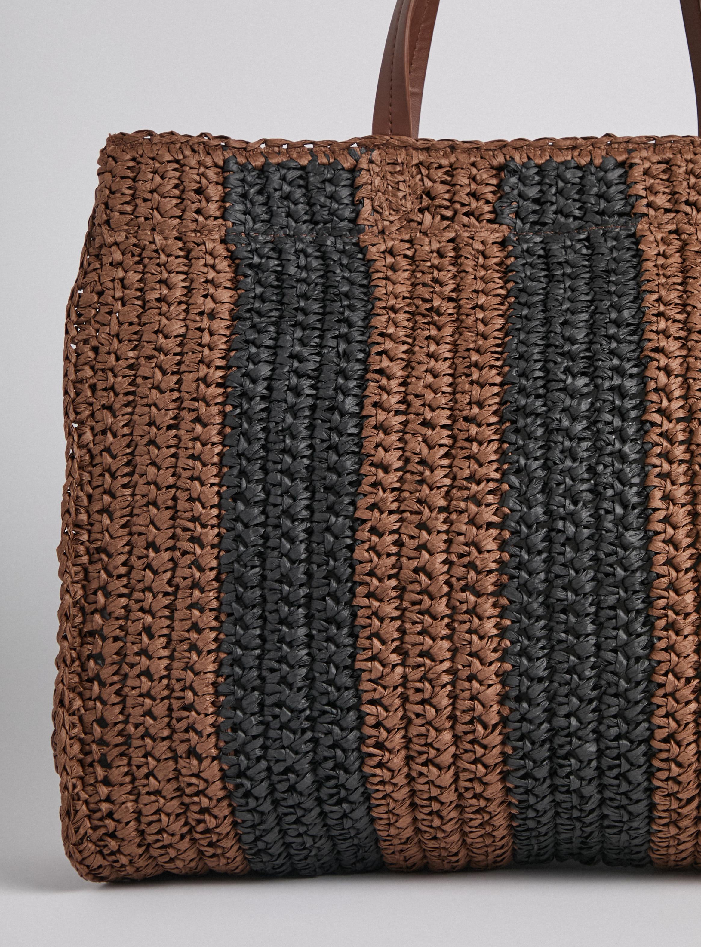 Cartera de Hombro Raffia Bicolor-4