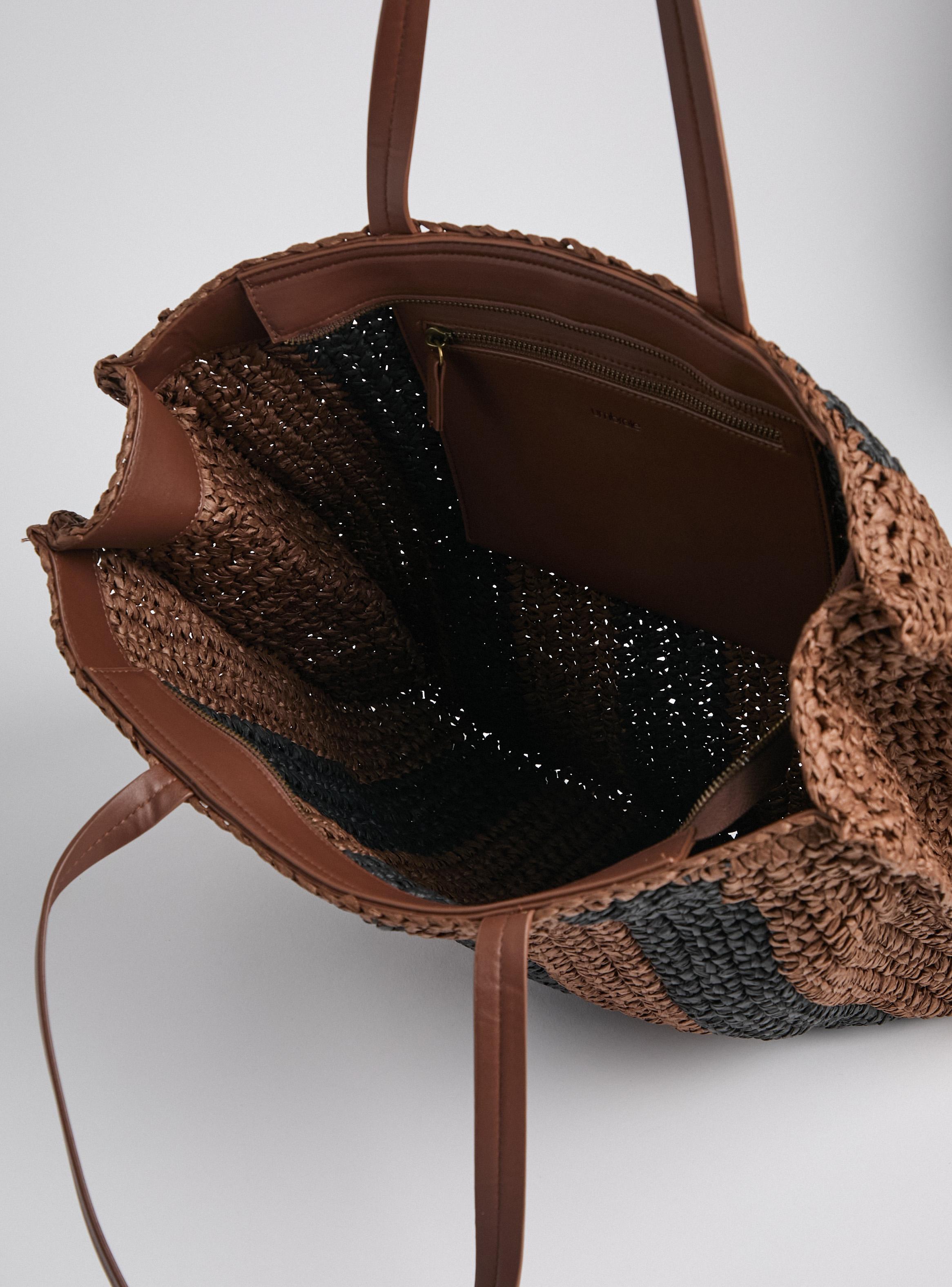 Cartera de Hombro Raffia Bicolor-3