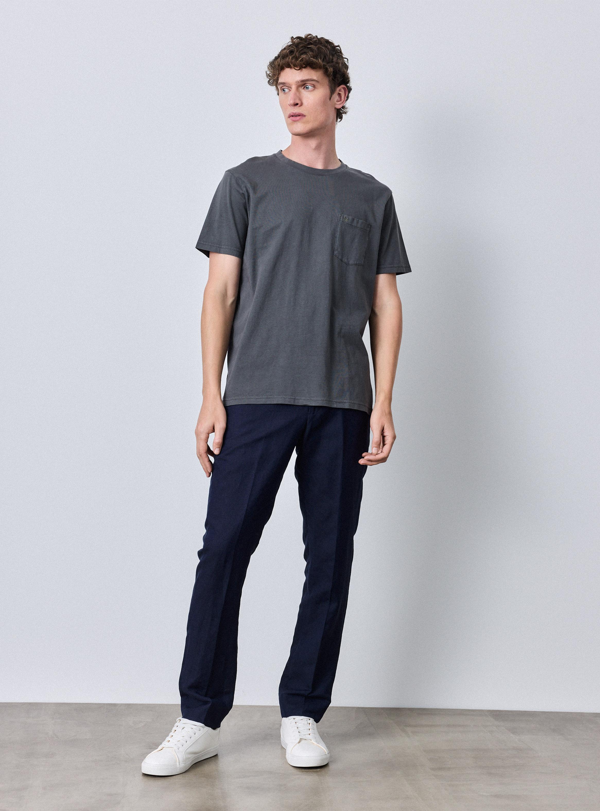 Polera Crew Neck Algodón Bolsillo-4