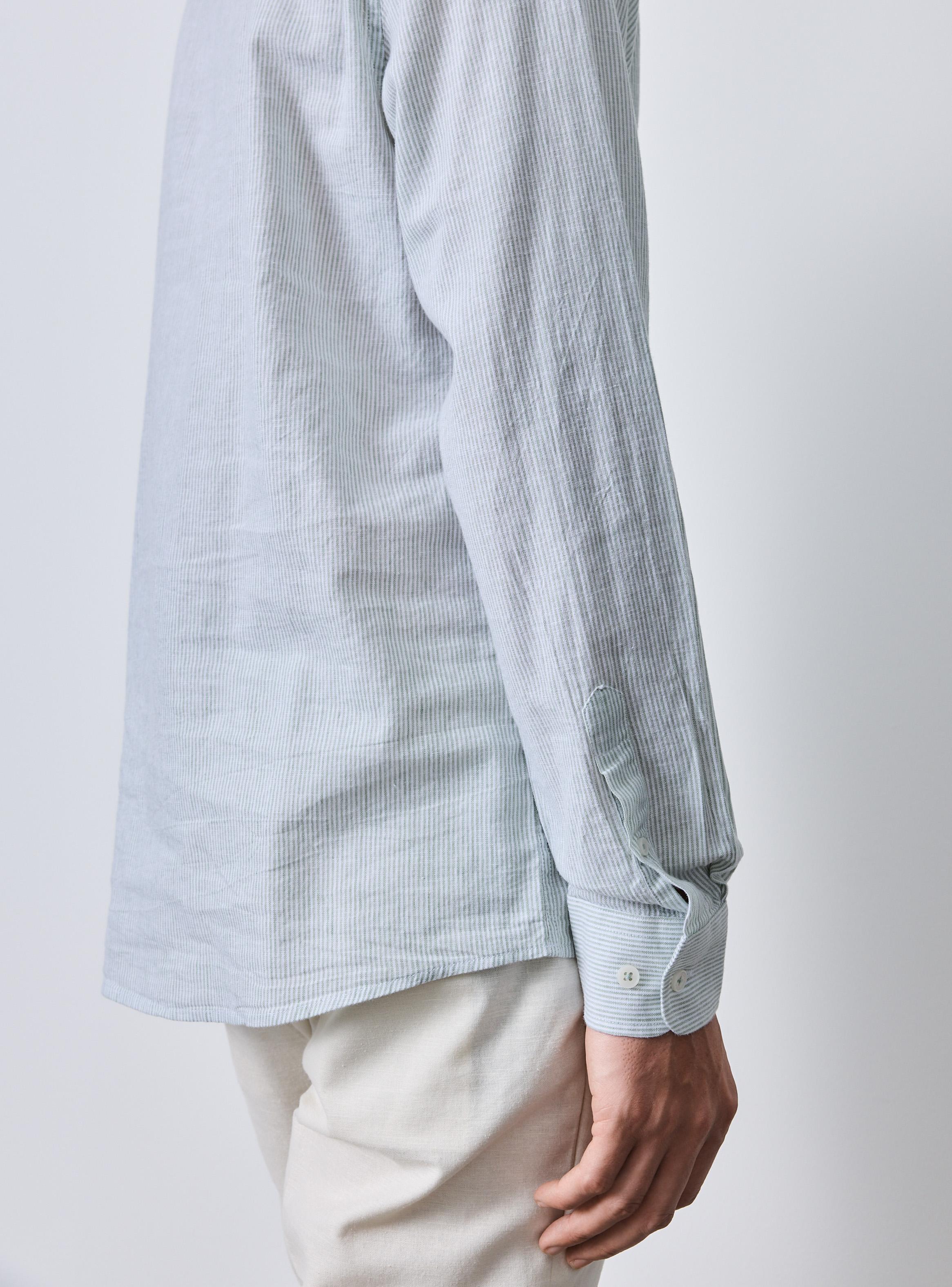 Camisa Manga Larga Lino Algodón Rayas-3