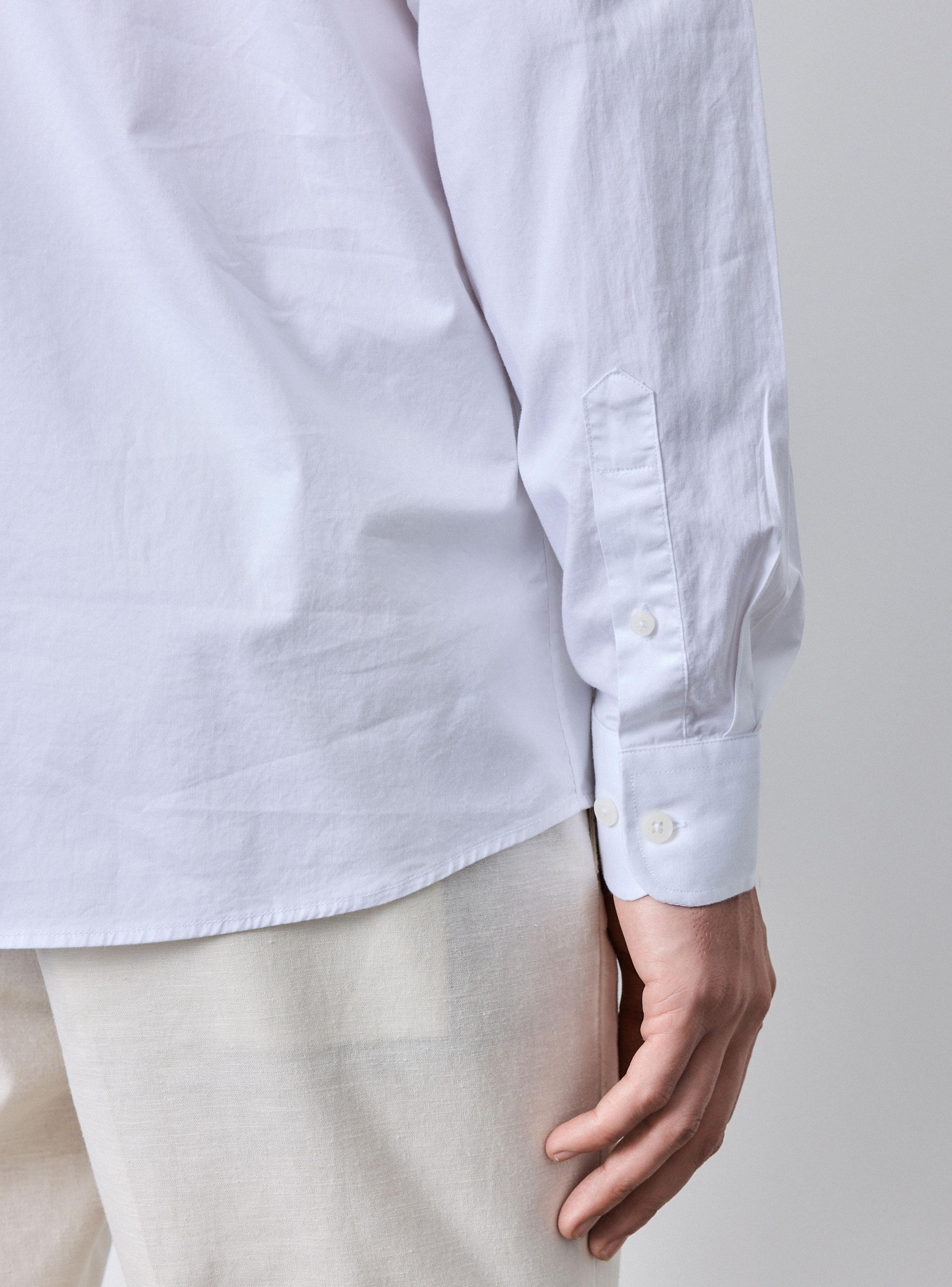 Camisa Poplin Algodón Cuello Italiano-3