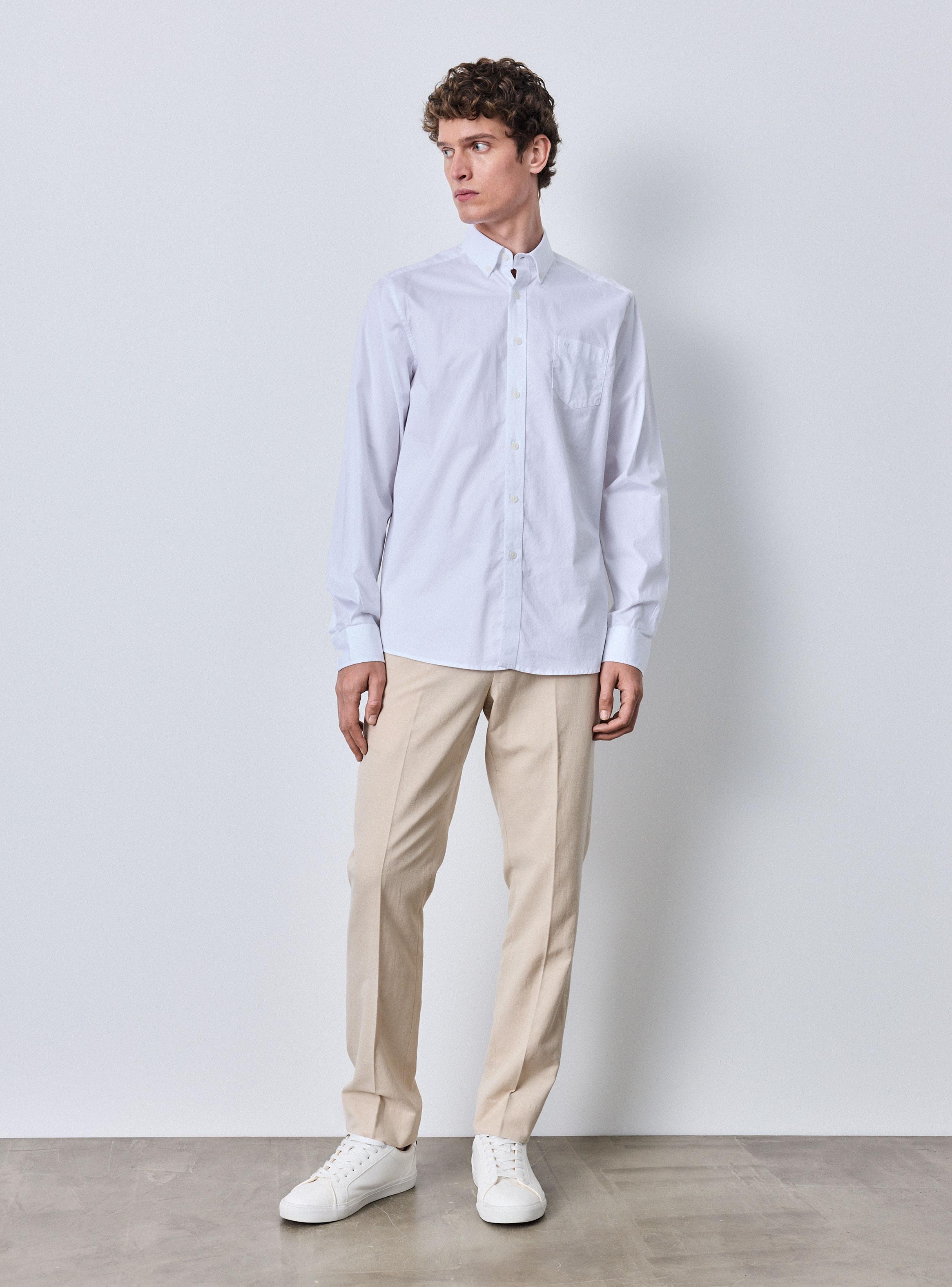 Camisa Poplin Algodón Bolsillo-4