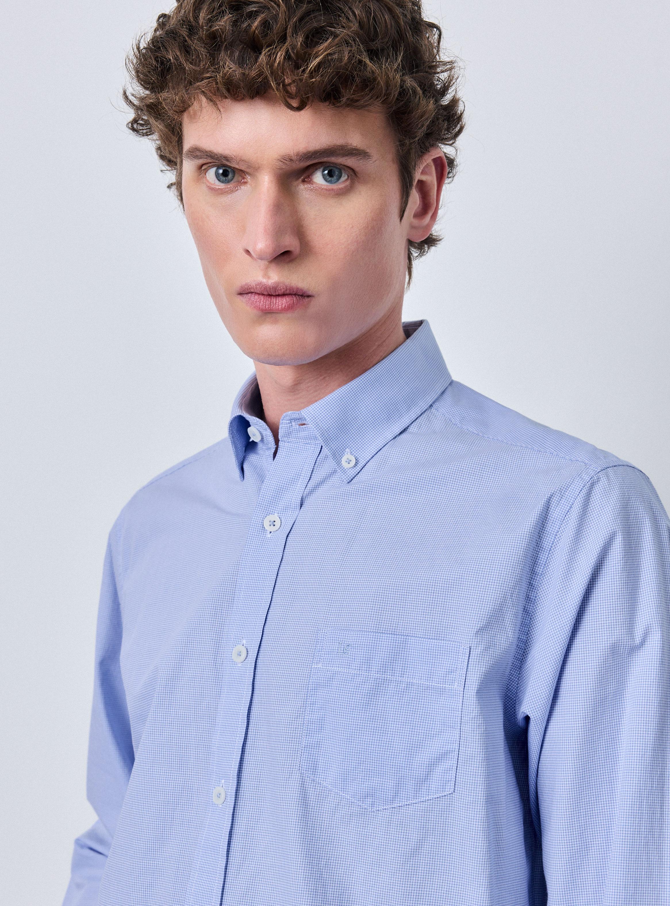 Camisa Poplin Algodon Mini Cuadros Bolsillo-2