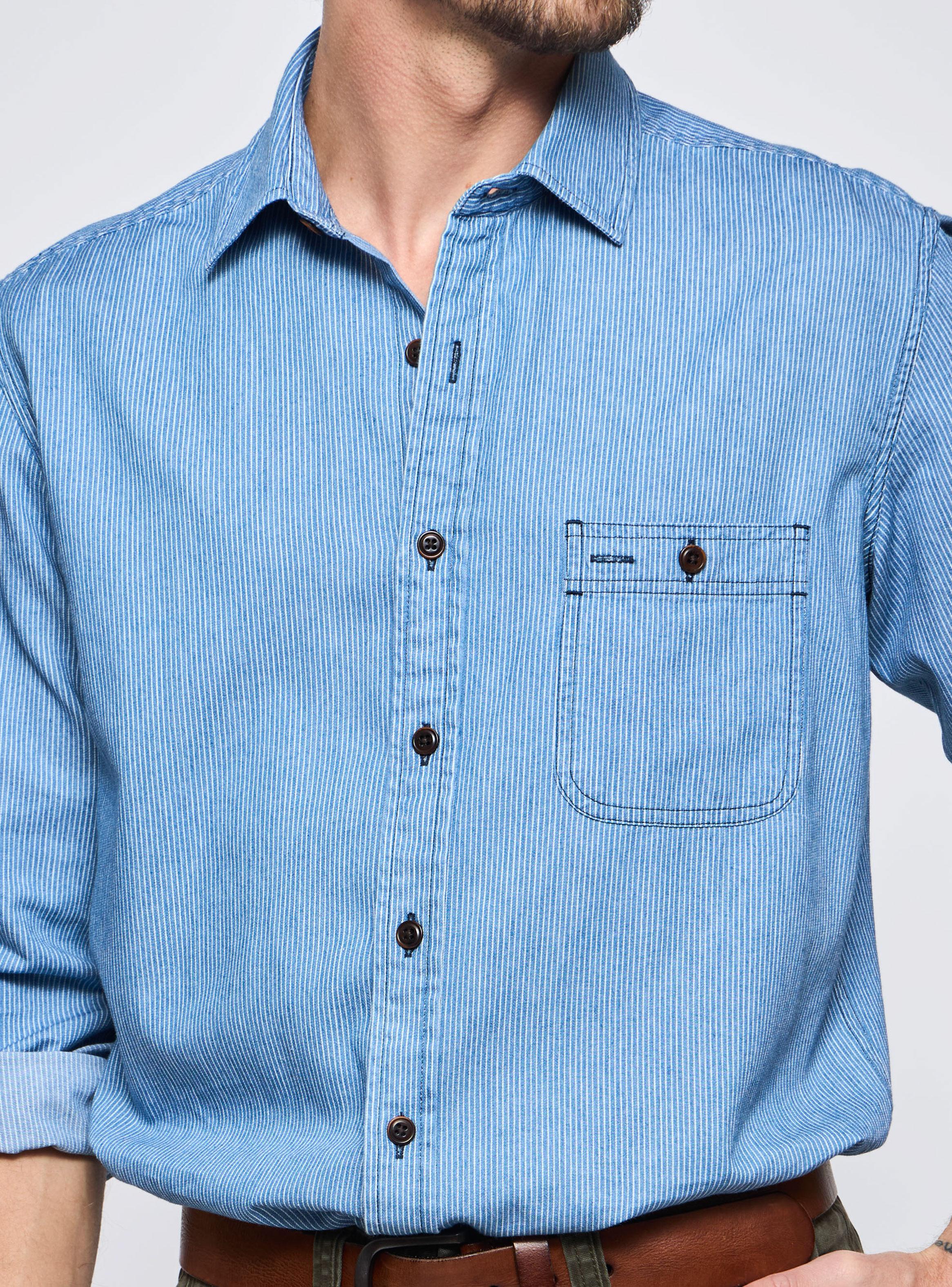 Camisa Casual Denim Botón Regular-2