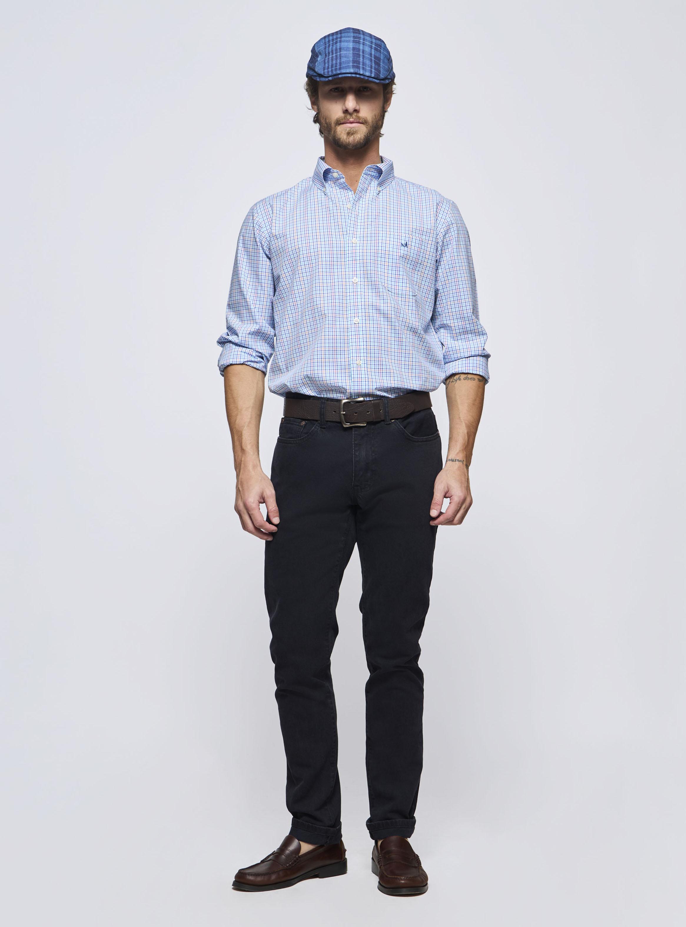 Camisa Regular Print Cuadros Algodón-3