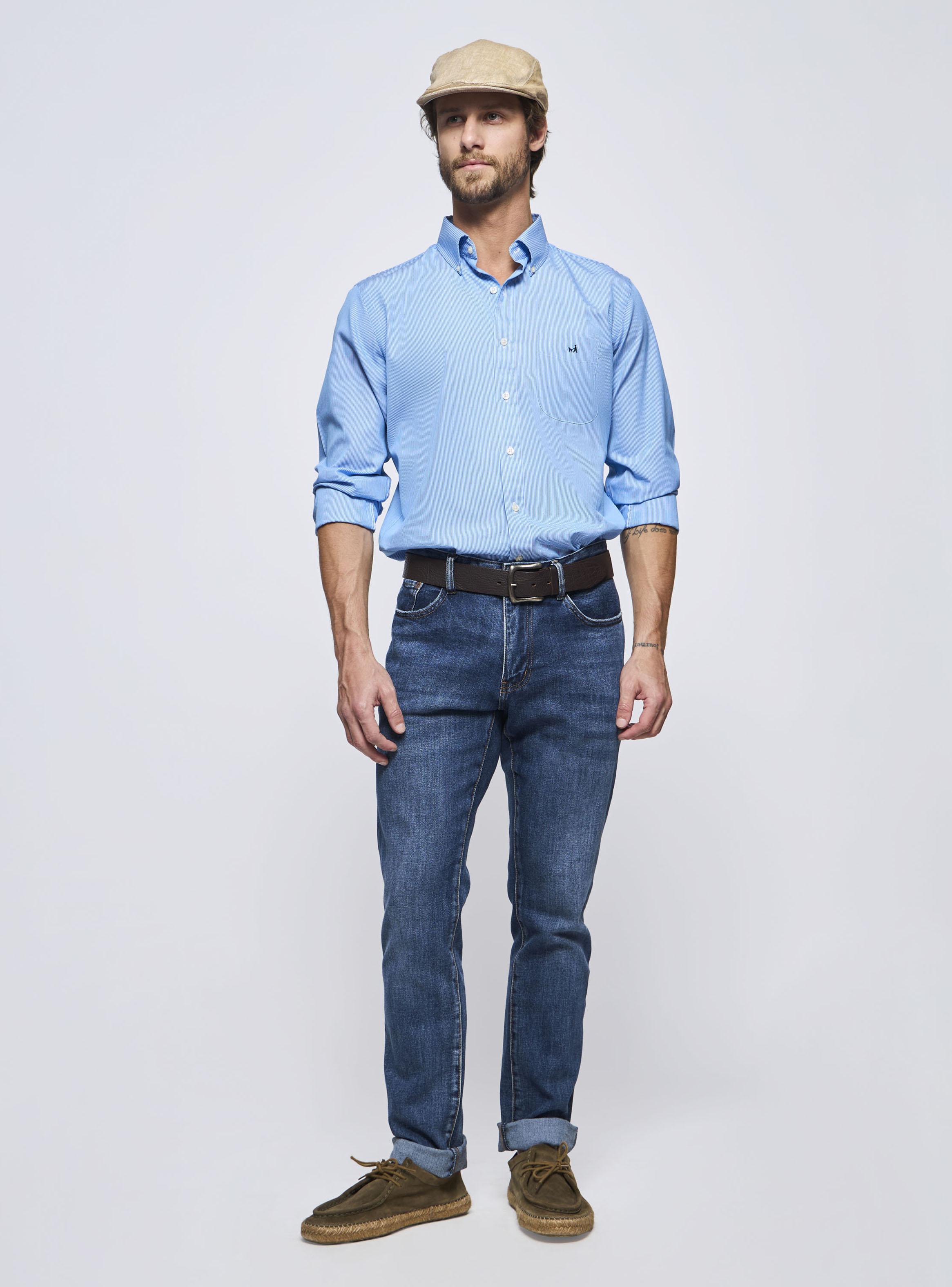 Camisa Print Manga Larga Cuadro Regular-3